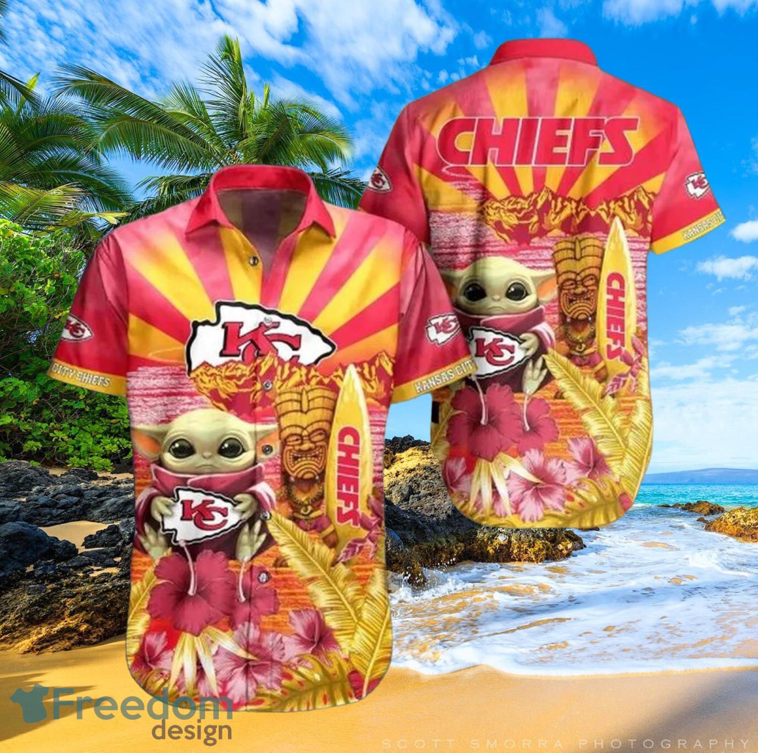 Chiefs Baby Yoda Star Wars Beach Summer Hawaiian Shirt Full Over Print Chiefs Baby Yoda Star Wars Beach Summer Hawaiian Shirt Full Over Print