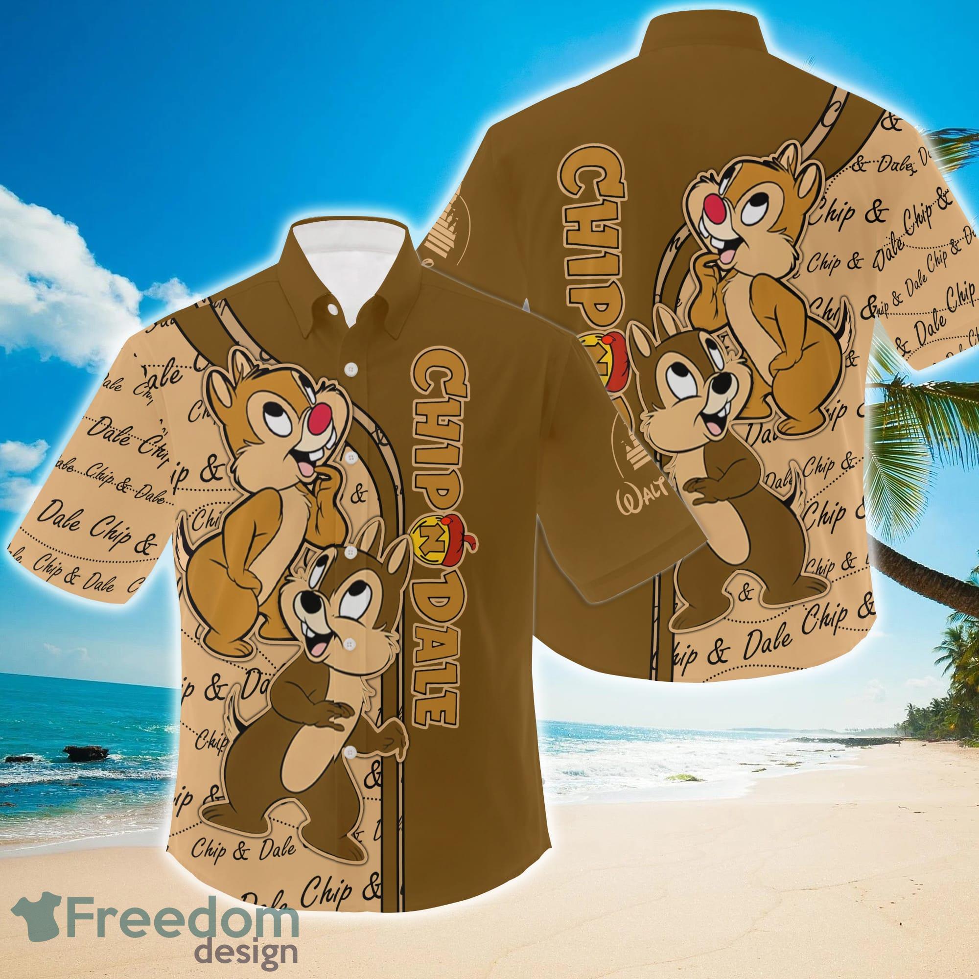Chipmunks Chip & Dale Brown Stripes Disney Hawaiian Shirt Chipmunks Chip & Dale Brown Stripes Disney Hawaiian Shirt
