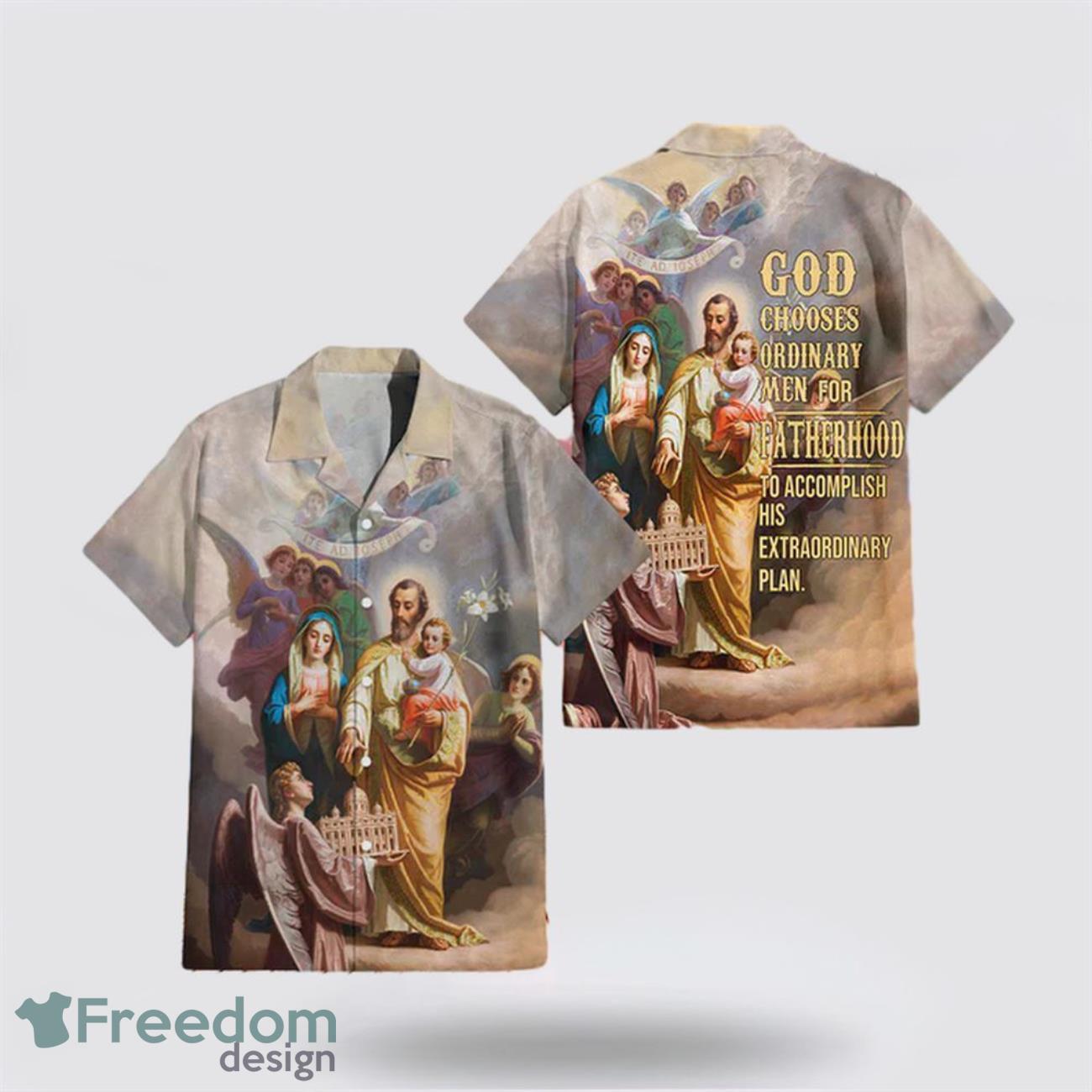Christian Artwork Shirt God Chooses Ordinary Fatherhood Jesus God Inspirational AOP Hawaiian Shirt Summer Holiday Gift Christian Artwork Shirt God Chooses Ordinary Fatherhood Jesus God Inspirational AOP Hawaiian Shirt Summer Holiday Gift