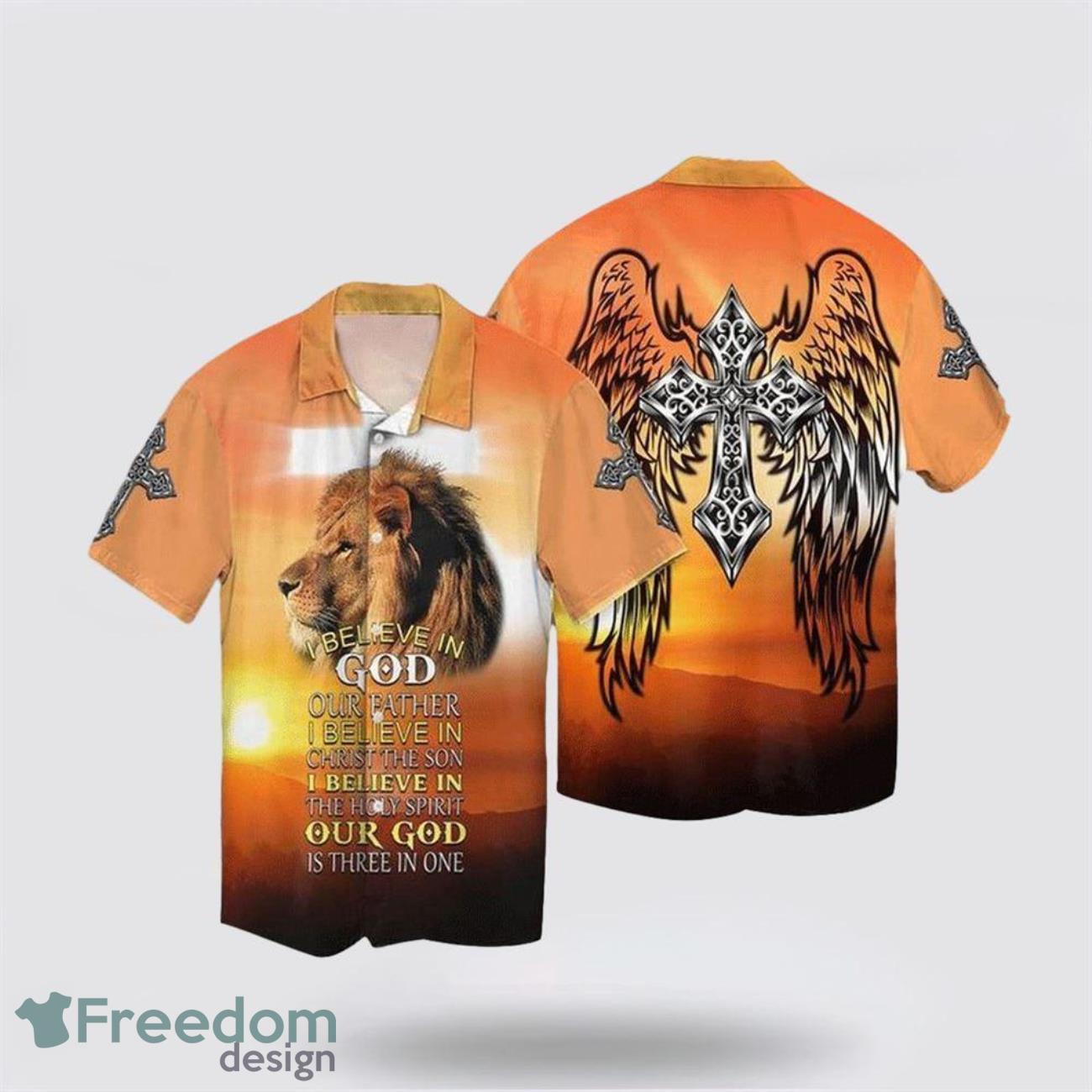 Christian Jesus And Lion AOP Hawaiian Shirt Summer Holiday Gift Christian Jesus And Lion AOP Hawaiian Shirt Summer Holiday Gift