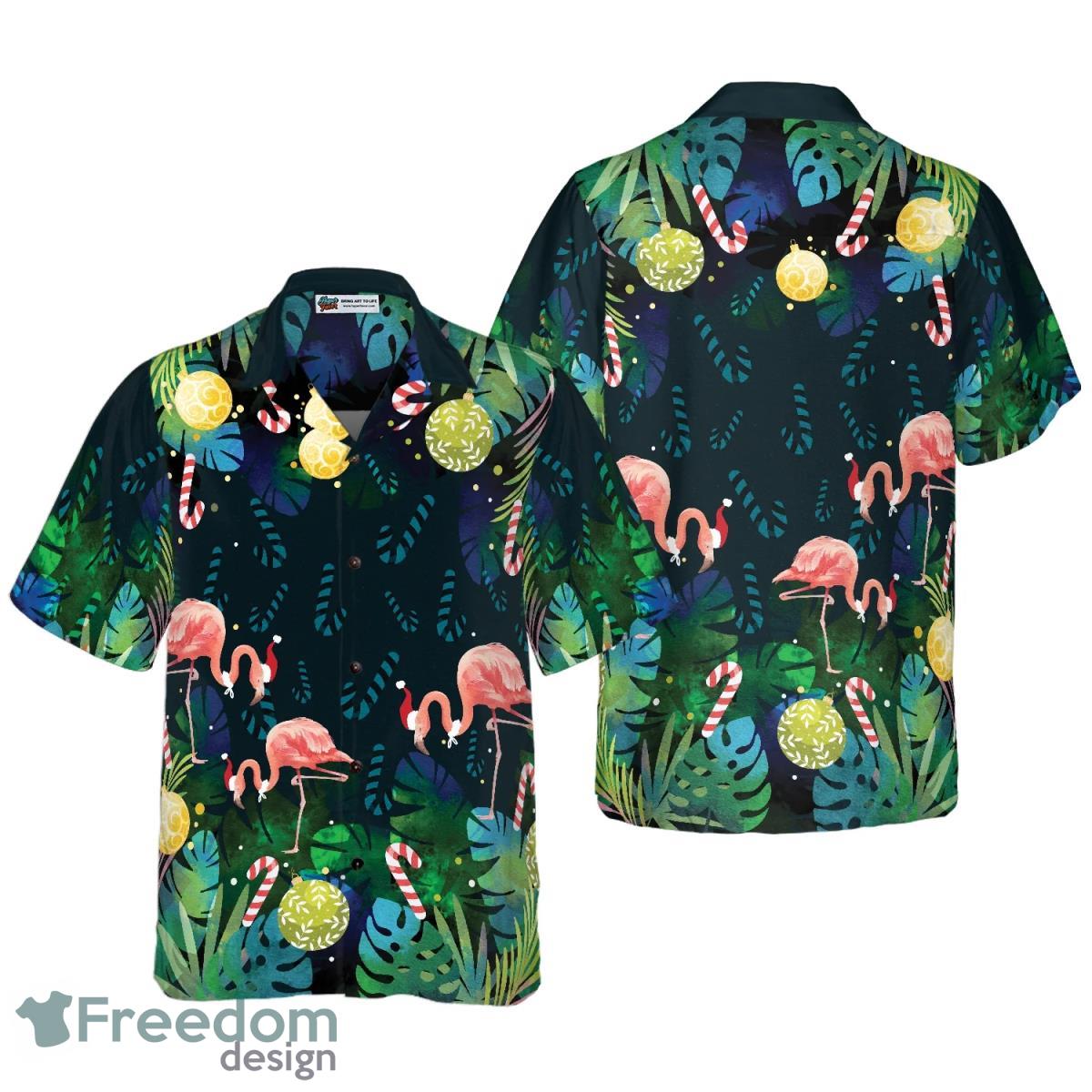 Christmas Flamingo Tropical Hawaiian Shirt Fashionable Gift For Men And Women Christmas Flamingo Tropical Hawaiian Shirt Fashionable Gift For Men And Women