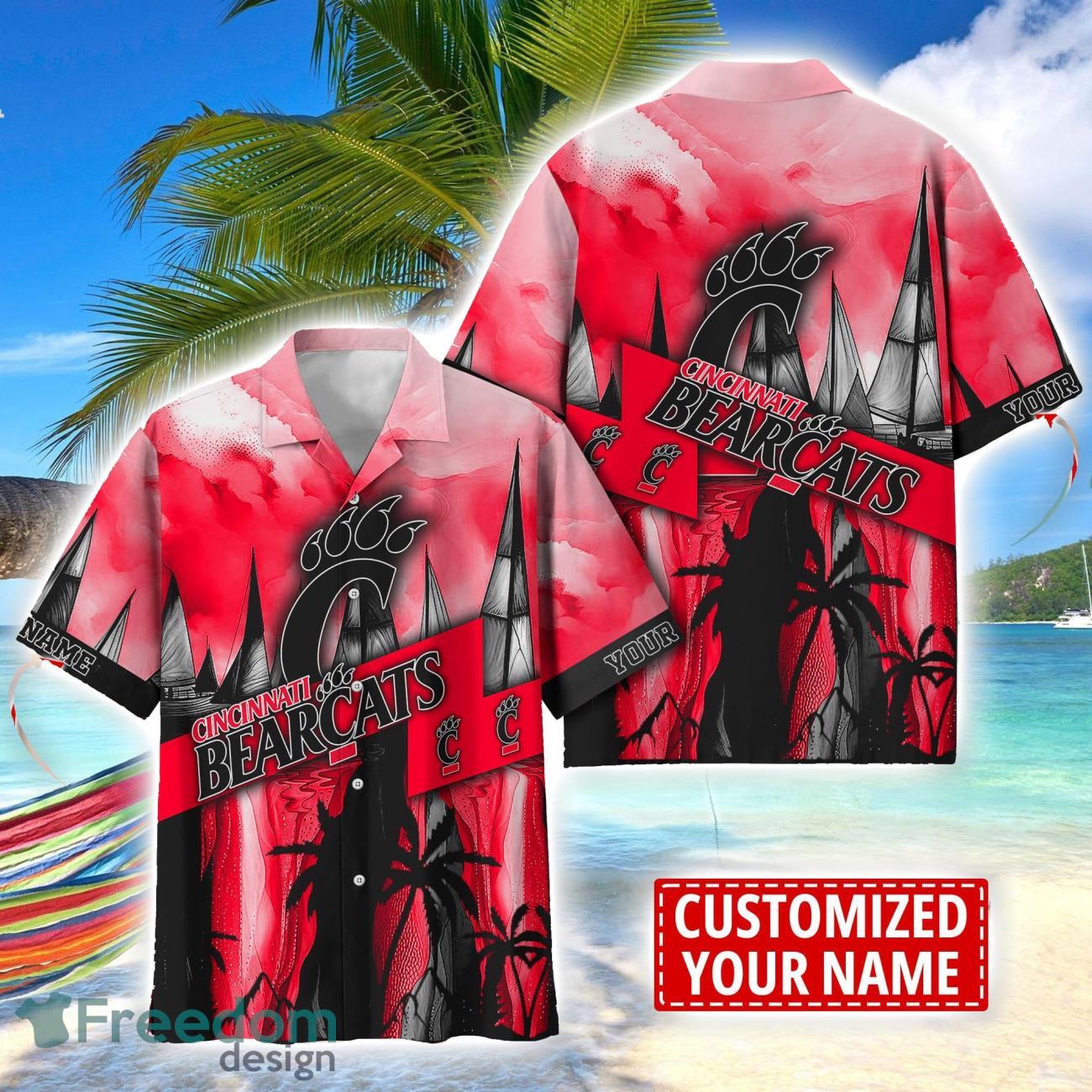 Cincinnati Bearcats Hawaii Shirt Custom Name Sports Team Beach Shirt Cincinnati Bearcats Hawaii Shirt Custom Name Sports Team Beach Shirt