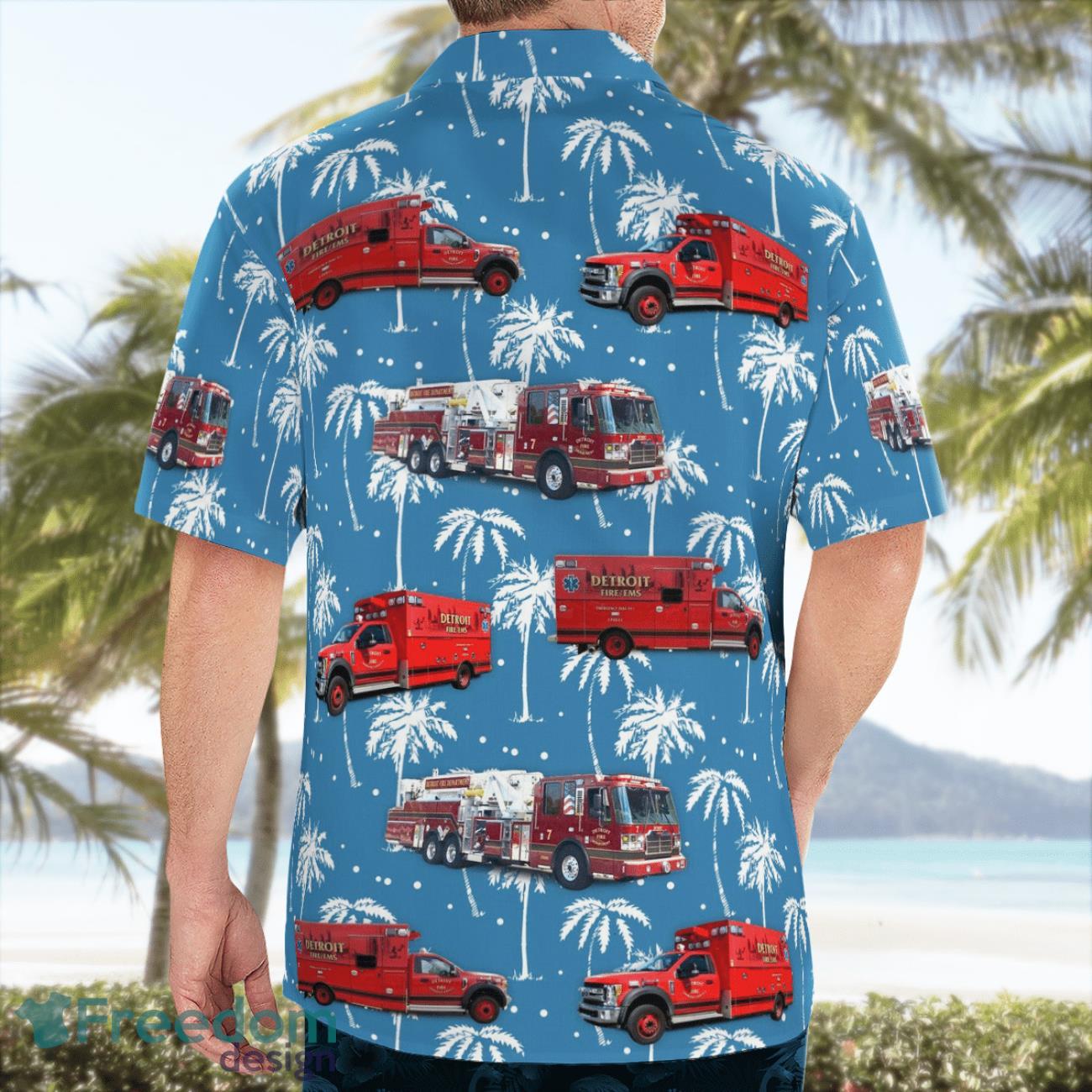 City Of Detroit Fire Department Beach Hawaiian Shirt Gift For Summer Holiday