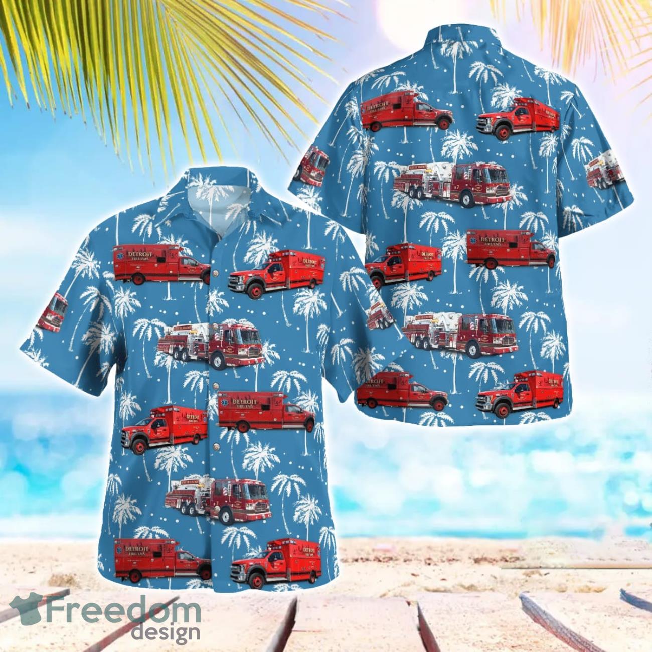 City Of Detroit Fire Department Beach Hawaiian Shirt Gift For Summer Holiday City Of Detroit Fire Department Beach Hawaiian Shirt Gift For Summer Holiday