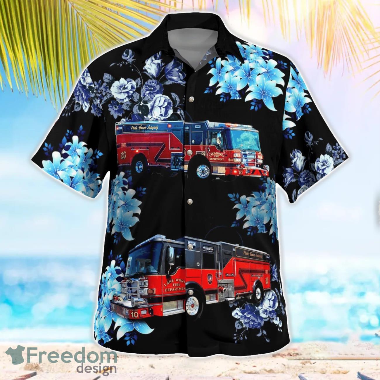 City Of Lake Worth Fire Department Beach Hawaiian Shirt Summer Gift