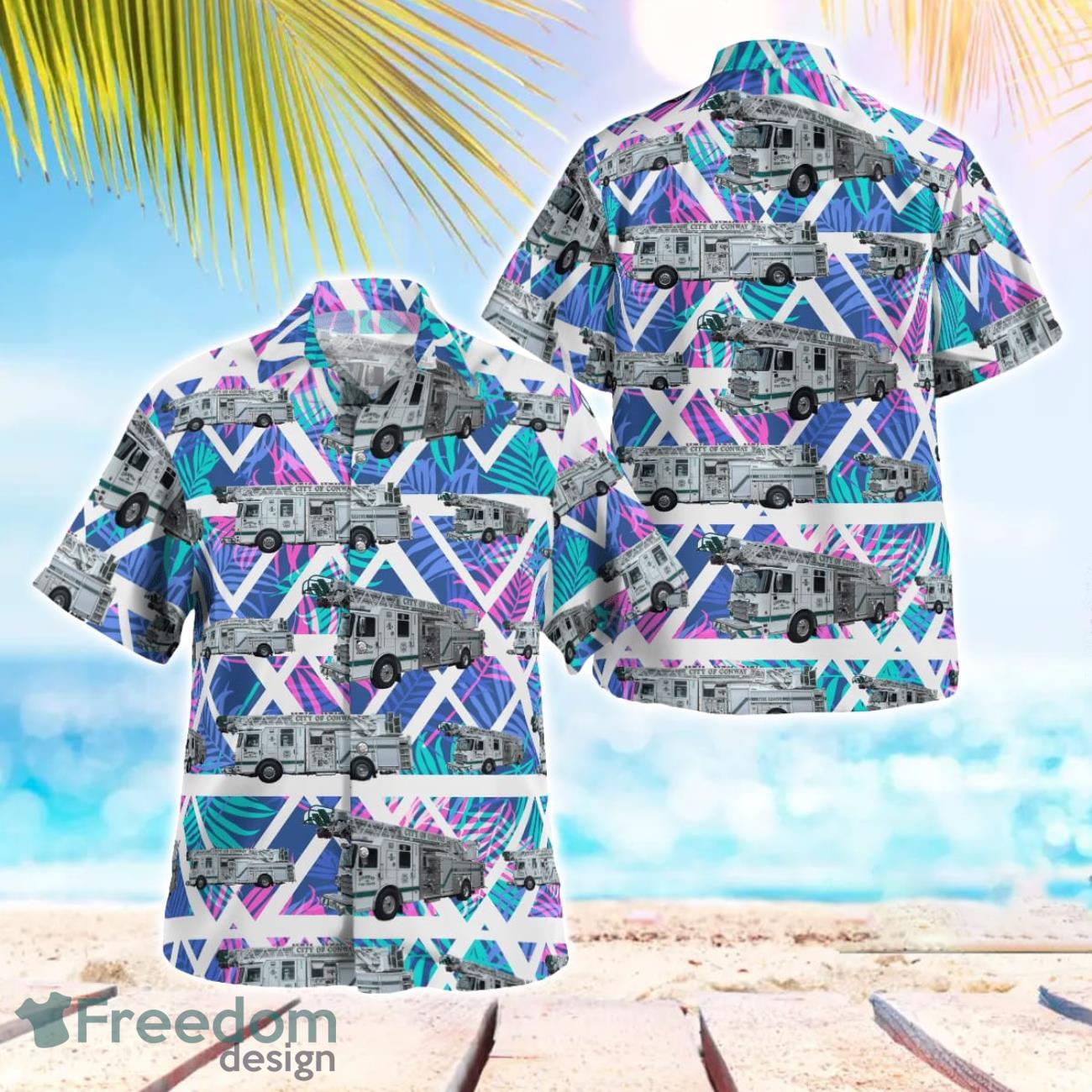 City of Conway Fire Department Hawaiian Shirt Beach Summer Shirt City of Conway Fire Department Hawaiian Shirt Beach Summer Shirt