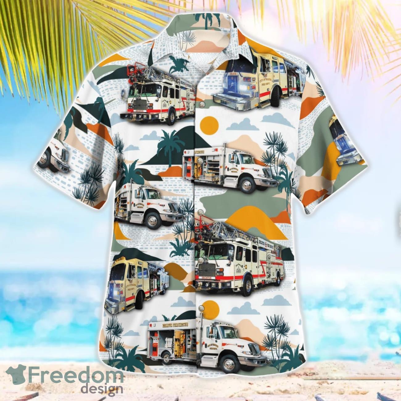 City of Decatur Fire and Rescue Beach Hawaiian Shirt Summer Gift