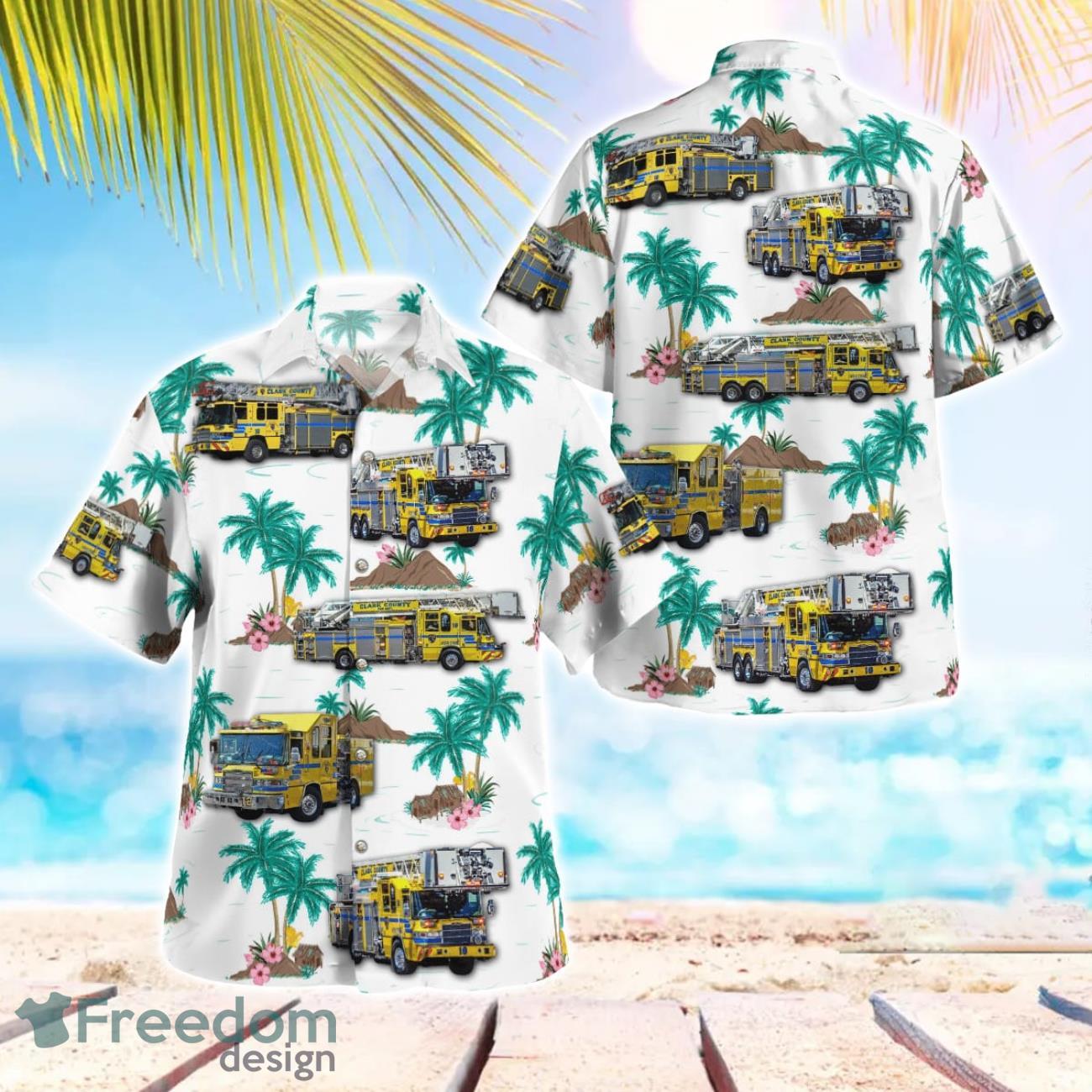 Clark County Fire Department Beach Hawaiian Shirt Summer Gift Clark County Fire Department Beach Hawaiian Shirt Summer Gift