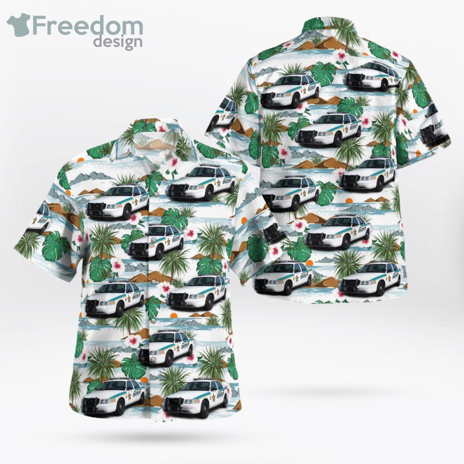 Clay County Florida Sheriff 2006 Ford Police Interceptor Hawaiian Shirt Clay County Florida Sheriff 2006 Ford Police Interceptor Hawaiian Shirt