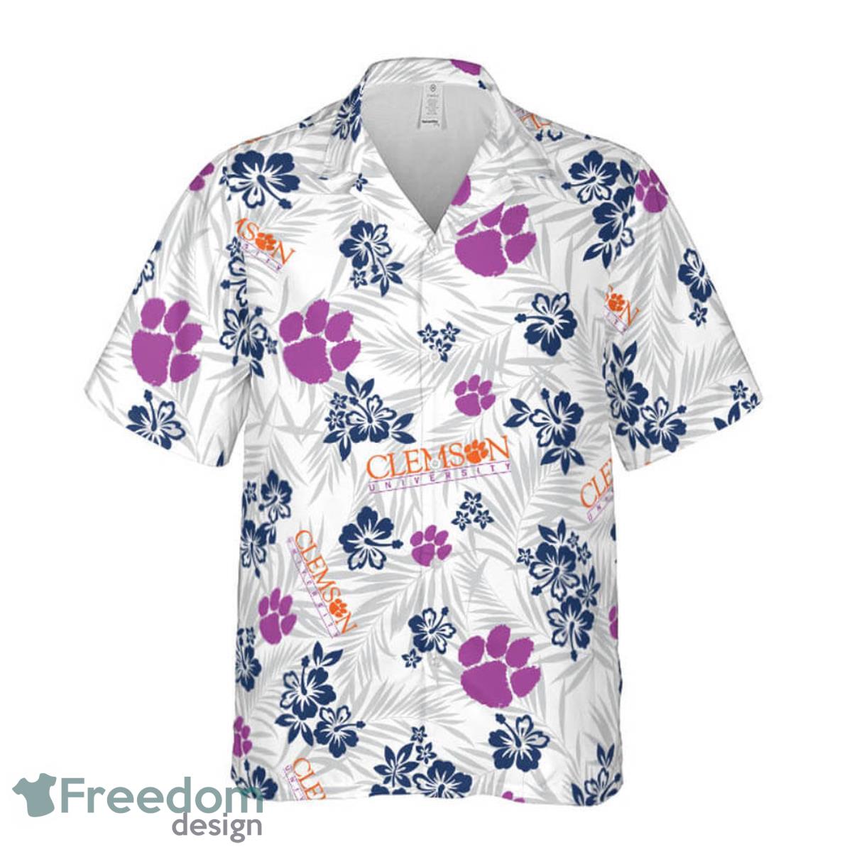 Clemson University Floral Hawaiian Shirt For Men And Women