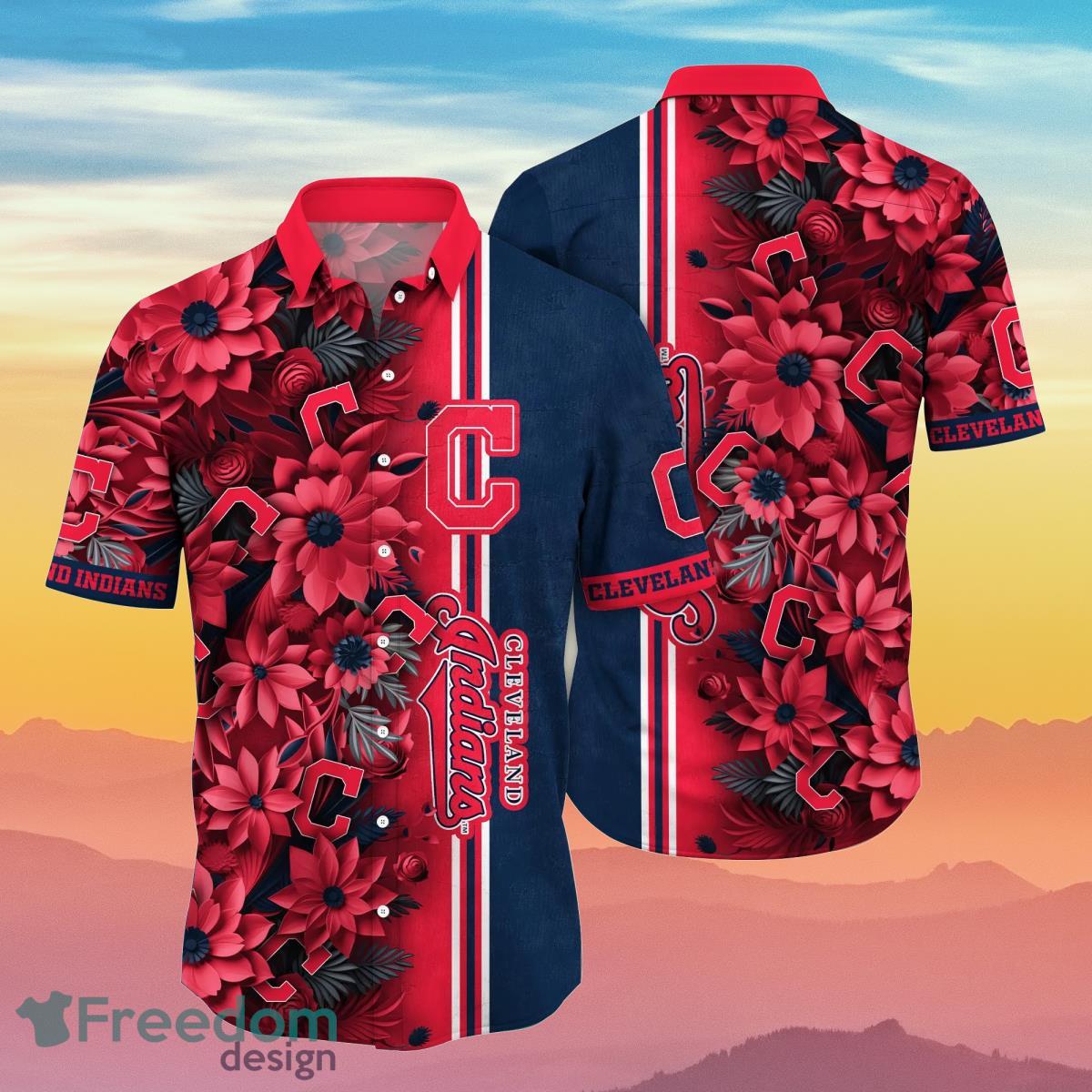 Cleveland Indians MLB Flower Hawaiian Shirt Best Gift For Fans Cleveland Indians MLB Flower Hawaiian Shirt Best Gift For Fans