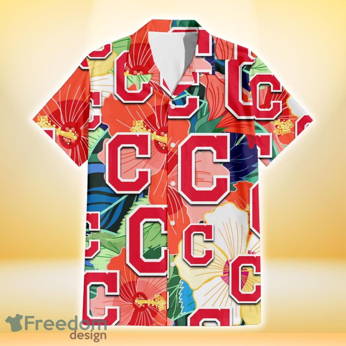 Cleveland-Indians-Orange-White-Tropical-Hibiscus-Green-Leaf-3D-Hawaiian-Shirt-Gift-For-Fans-1