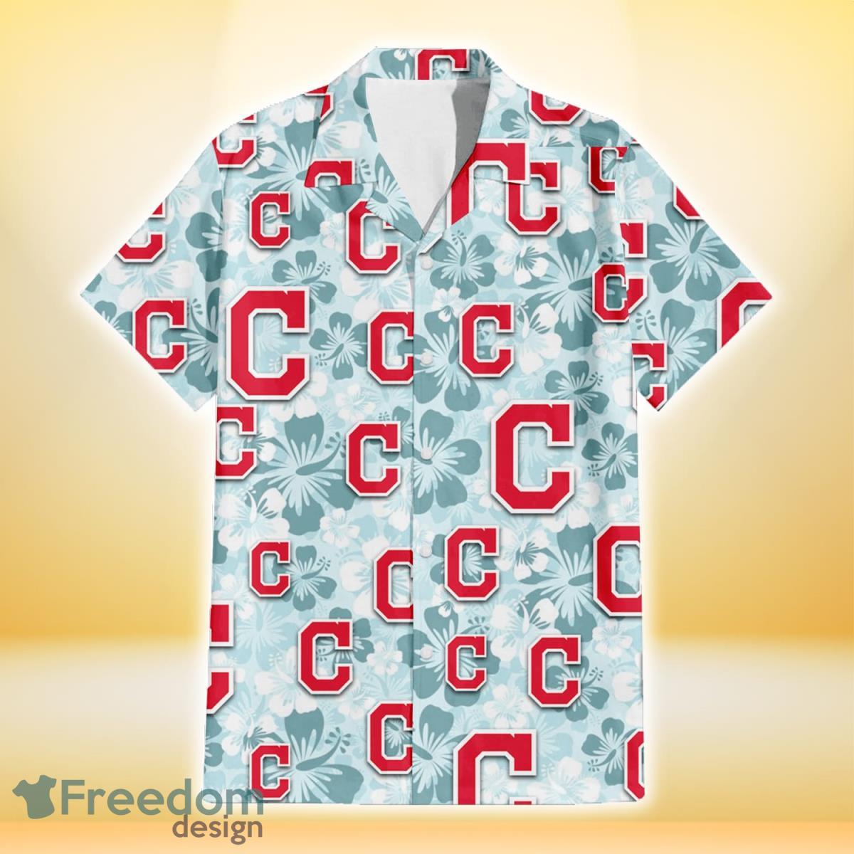 Cleveland-Indians-Pale-Turquoise-Hibiscus-Light-Cyan-Background-3D-Hawaiian-Shirt-Gift-For-Fans-1