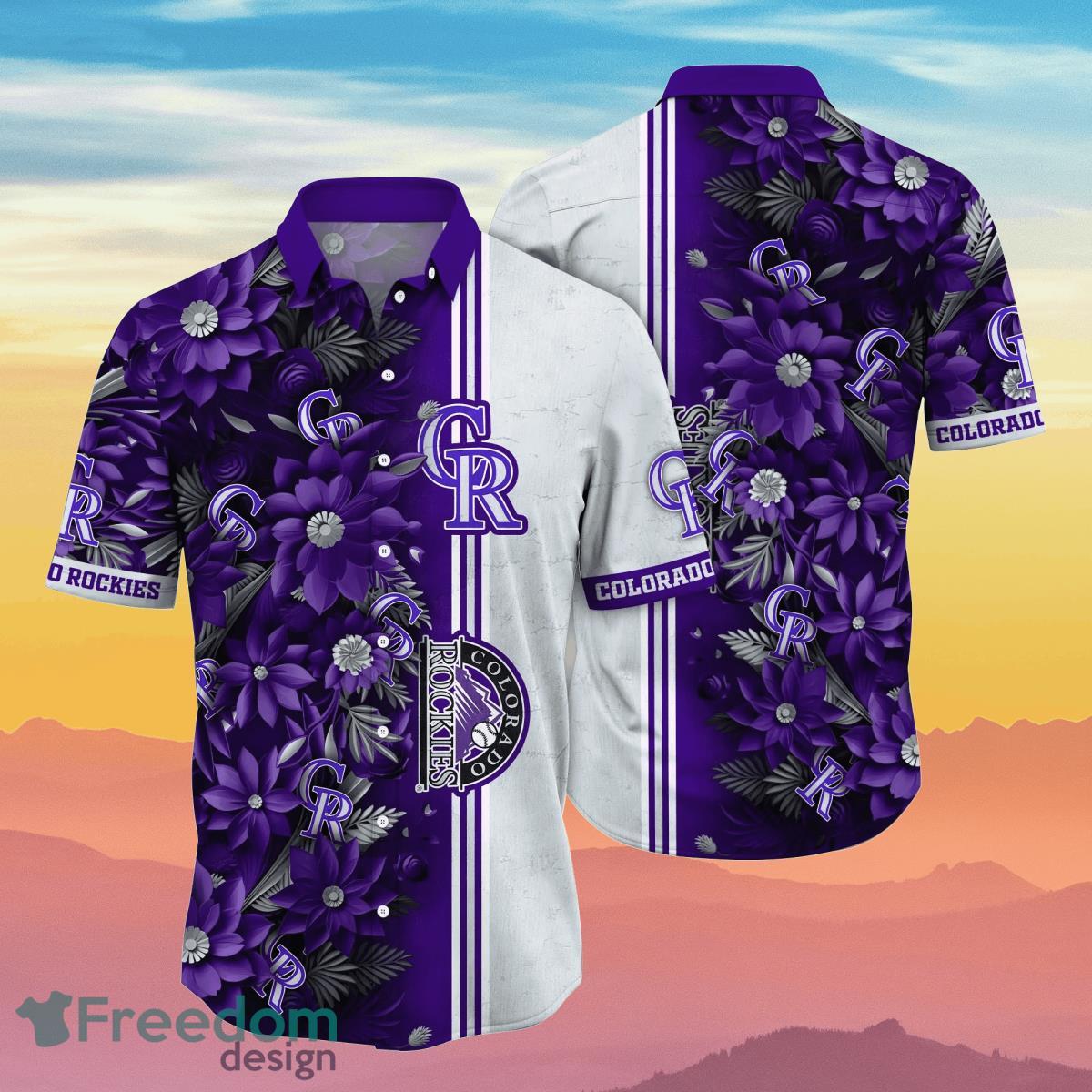 Colorado Rockies MLB Flower Hawaiian Shirt Best Gift For Fans Colorado Rockies MLB Flower Hawaiian Shirt Best Gift For Fans