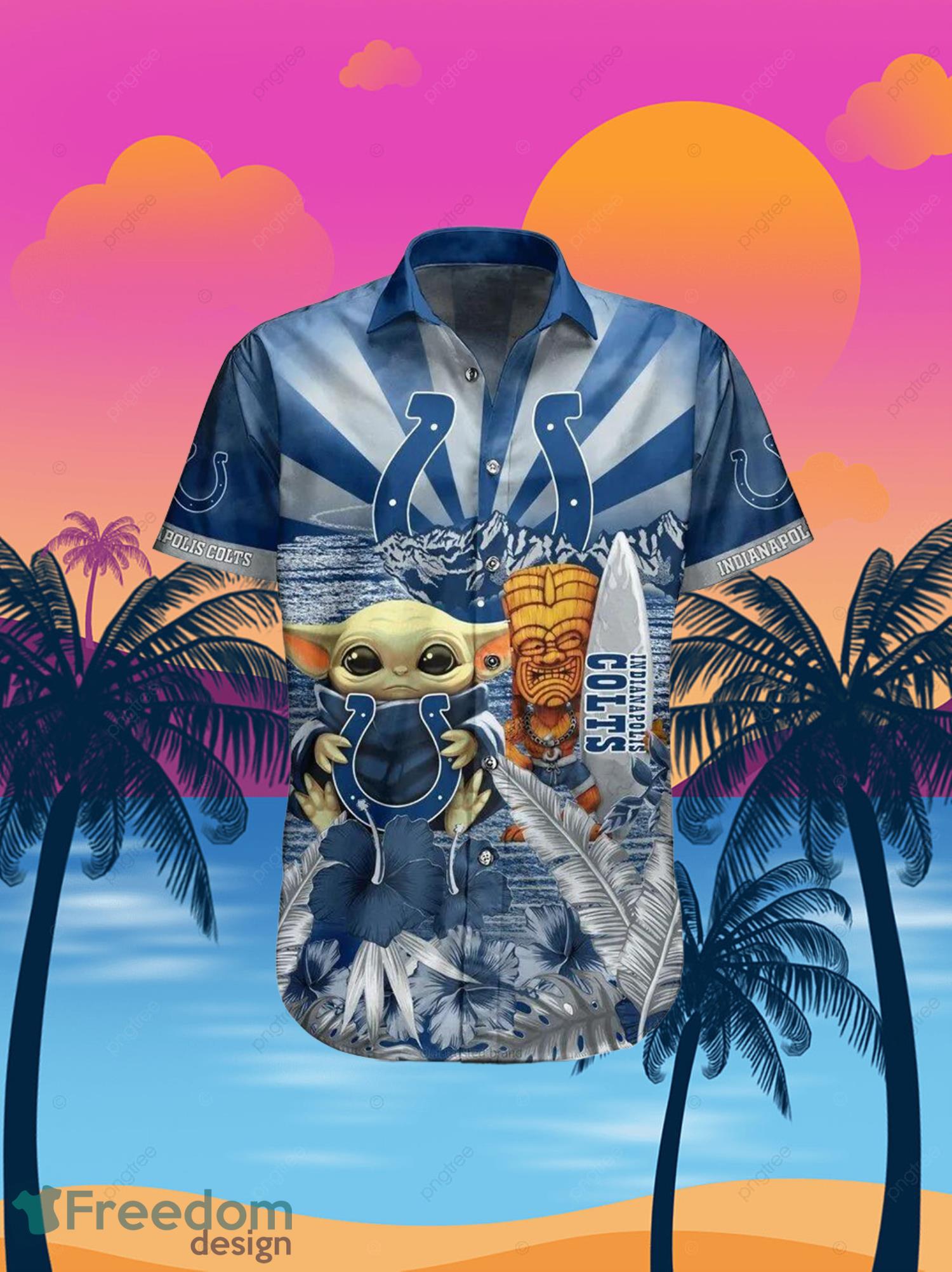 Colts Baby Yoda Star Wars Beach Summer Hawaiian Shirt Full Over Print