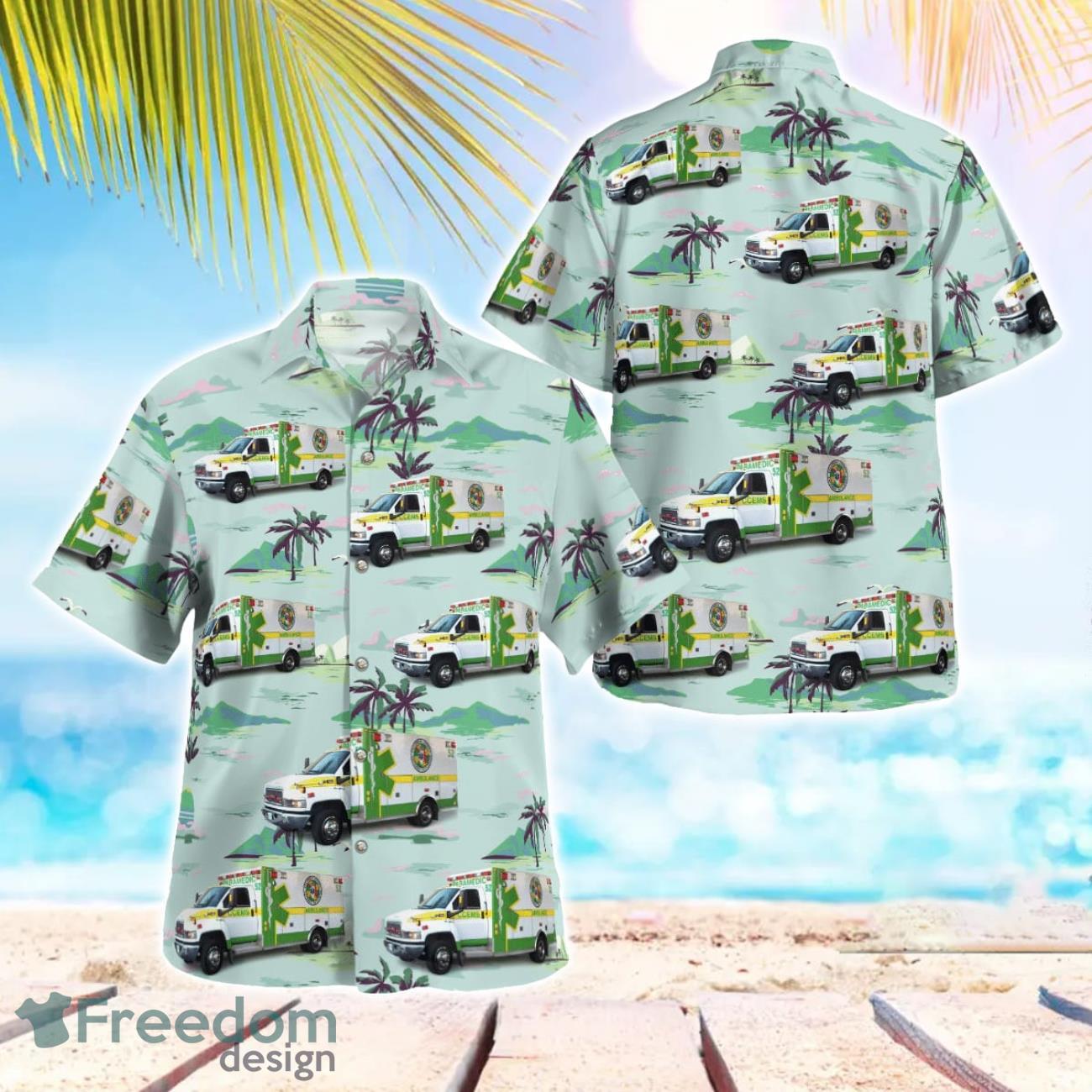 Columbia County Emergency Medical Services EMS (Florida) 3D Summer Aloha Hawaiian Shirt Columbia County Emergency Medical Services EMS (Florida) 3D Summer Aloha Hawaiian Shirt