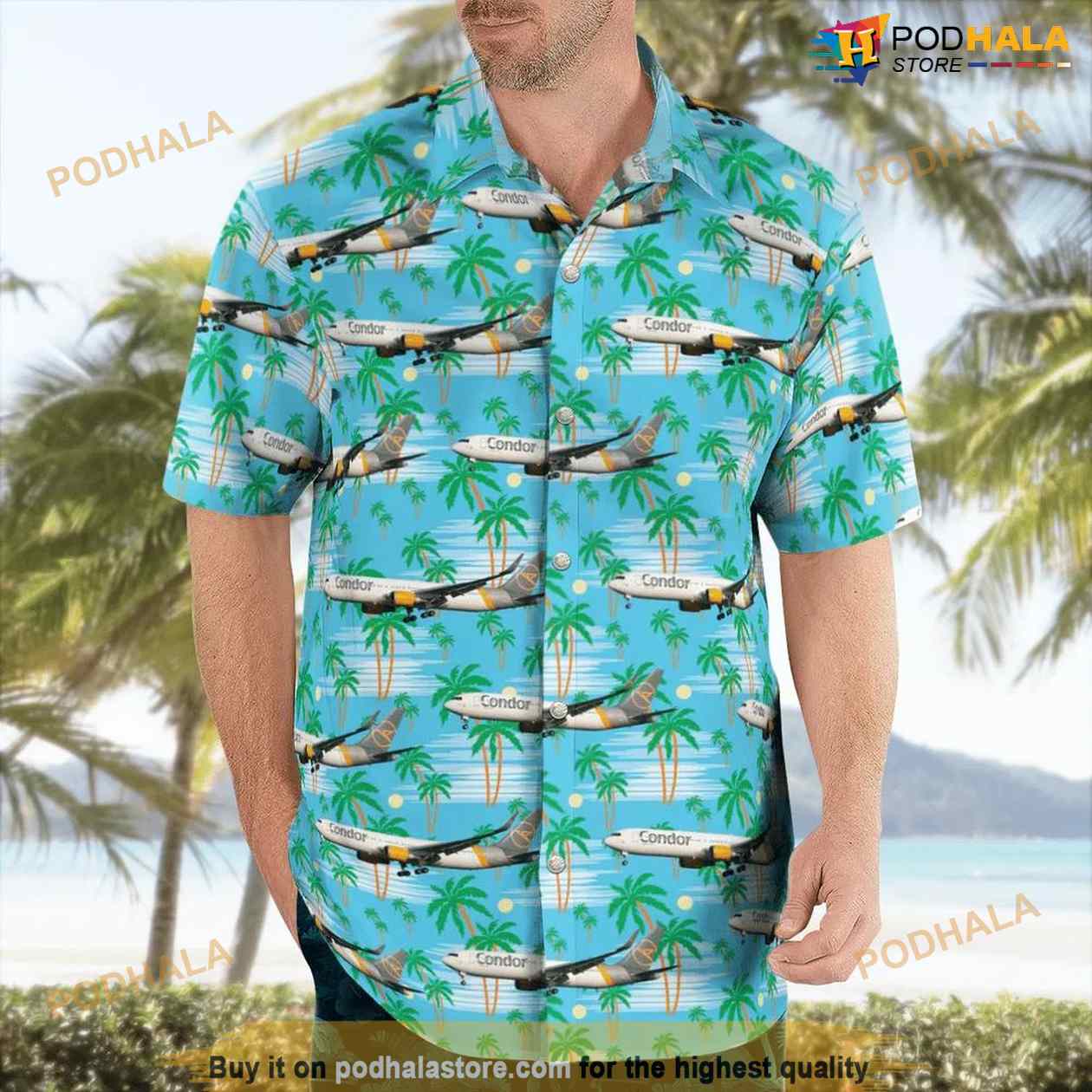 Condor Flugdienst Boeing 767-3Q8-ER Hawaiian Shirt Cheap