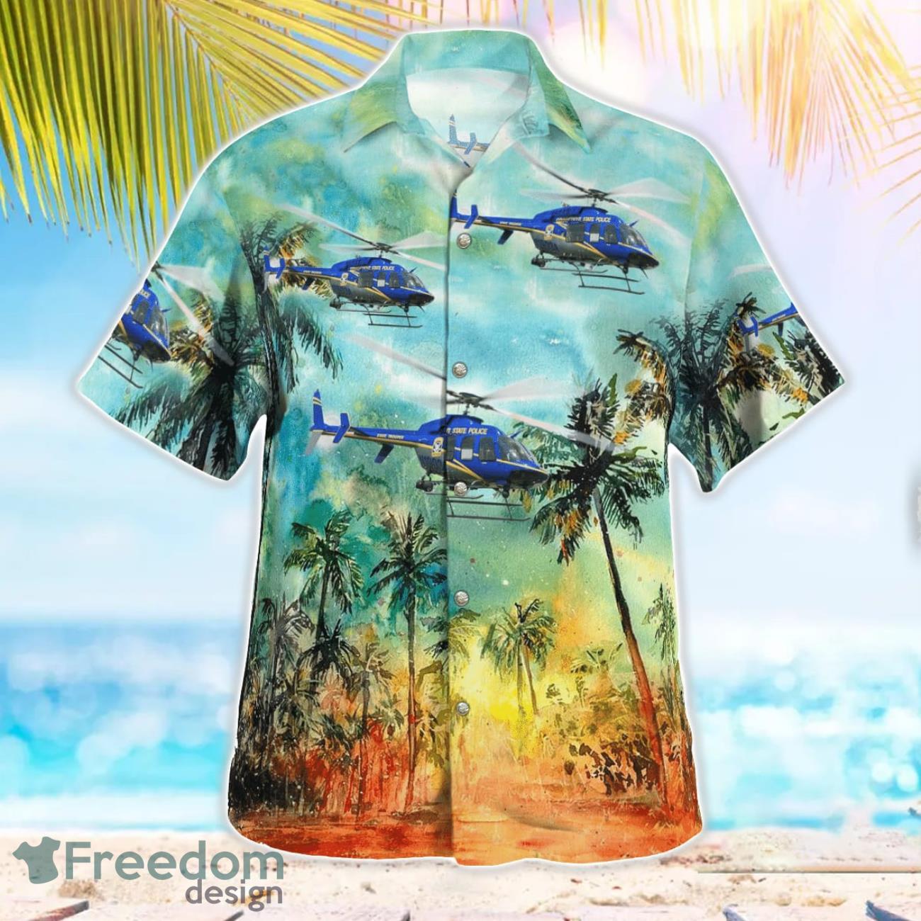 Connecticut State Police Bell 407 N1903A 3D Hawaiian Shirt
