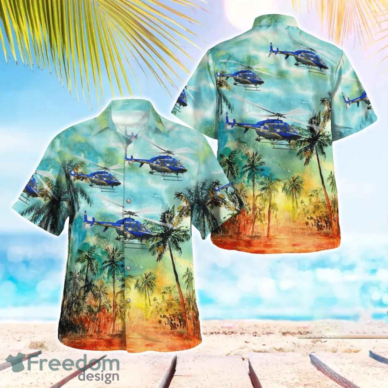 Connecticut State Police Bell 407 N1903A 3D Hawaiian Shirt Connecticut State Police Bell 407 N1903A 3D Hawaiian Shirt