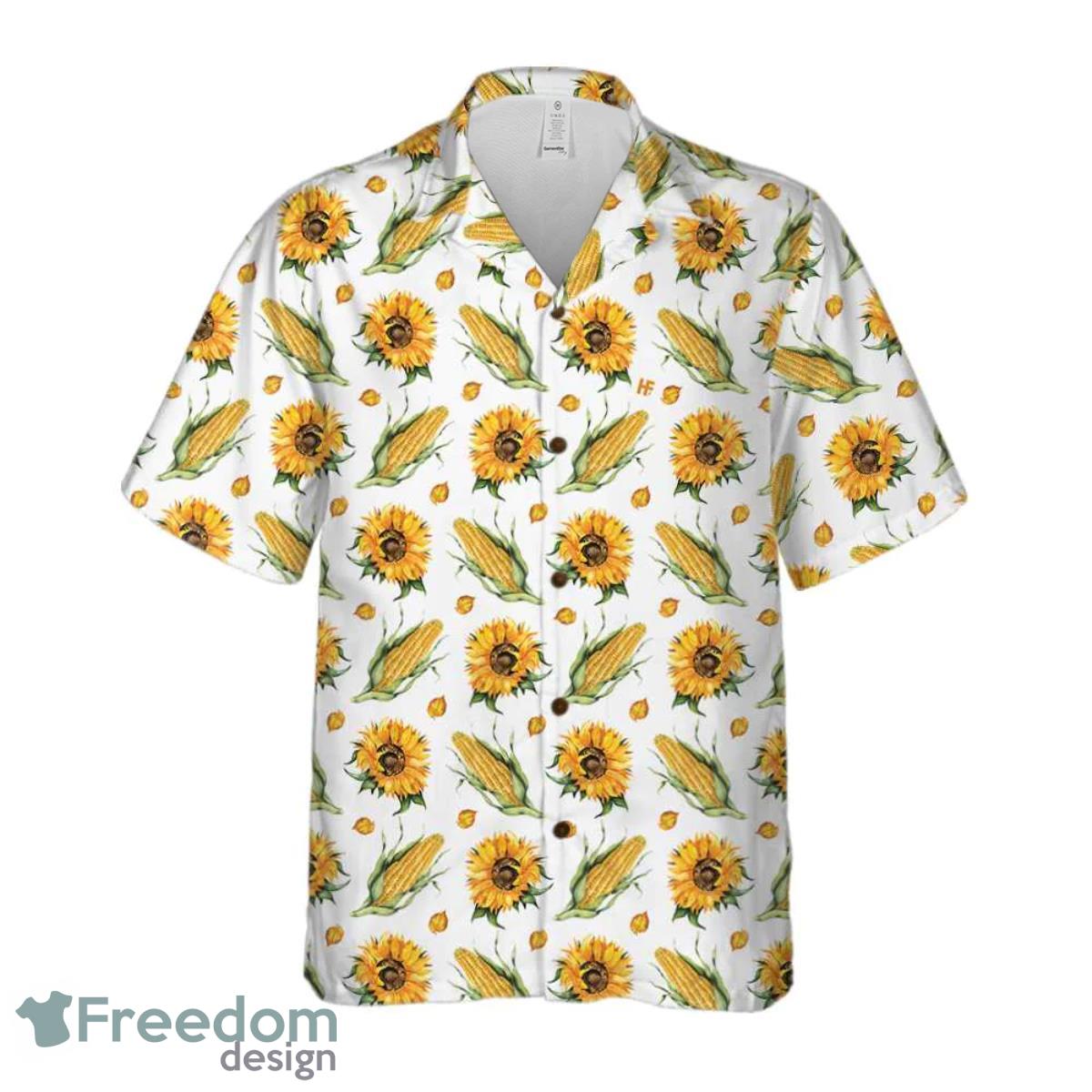Corn And Sunflower All Over Printed 3D Hawaiian Shirt For Men Women Corn And Sunflower All Over Printed 3D Hawaiian Shirt For Men Women