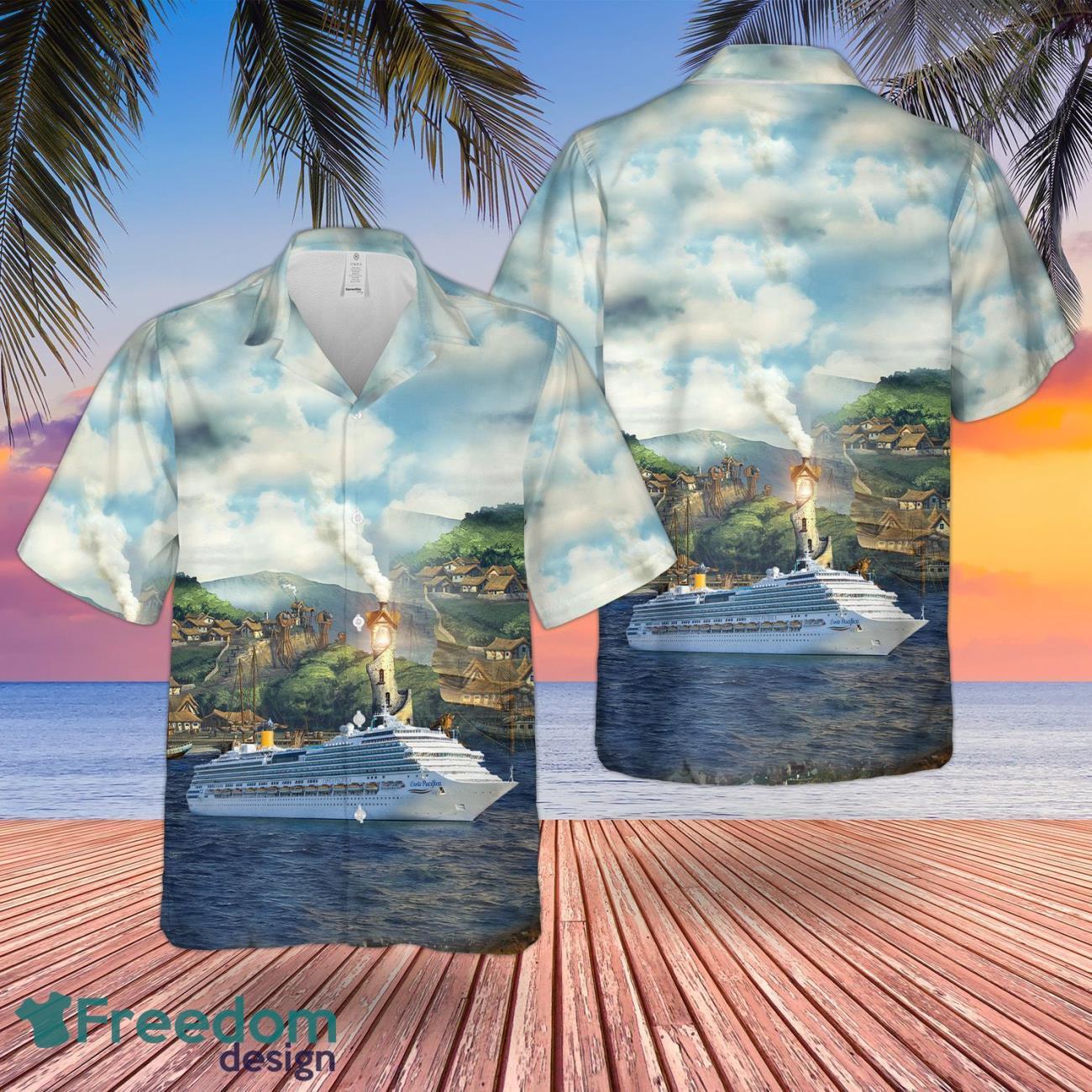 Costa Crociere Costa Pacifica Summer Hawaiian Shirt Costa Crociere Costa Pacifica Summer Hawaiian Shirt