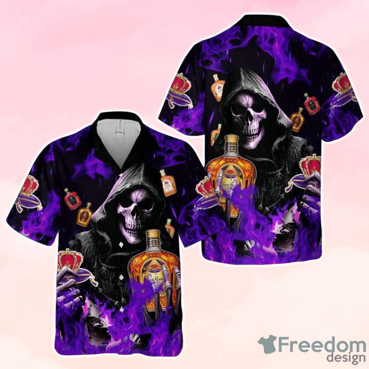 Crown Royal Flame Smiling Death Hawaiian Shirt Perfect Gift Crown Royal Flame Smiling Death Hawaiian Shirt Perfect Gift