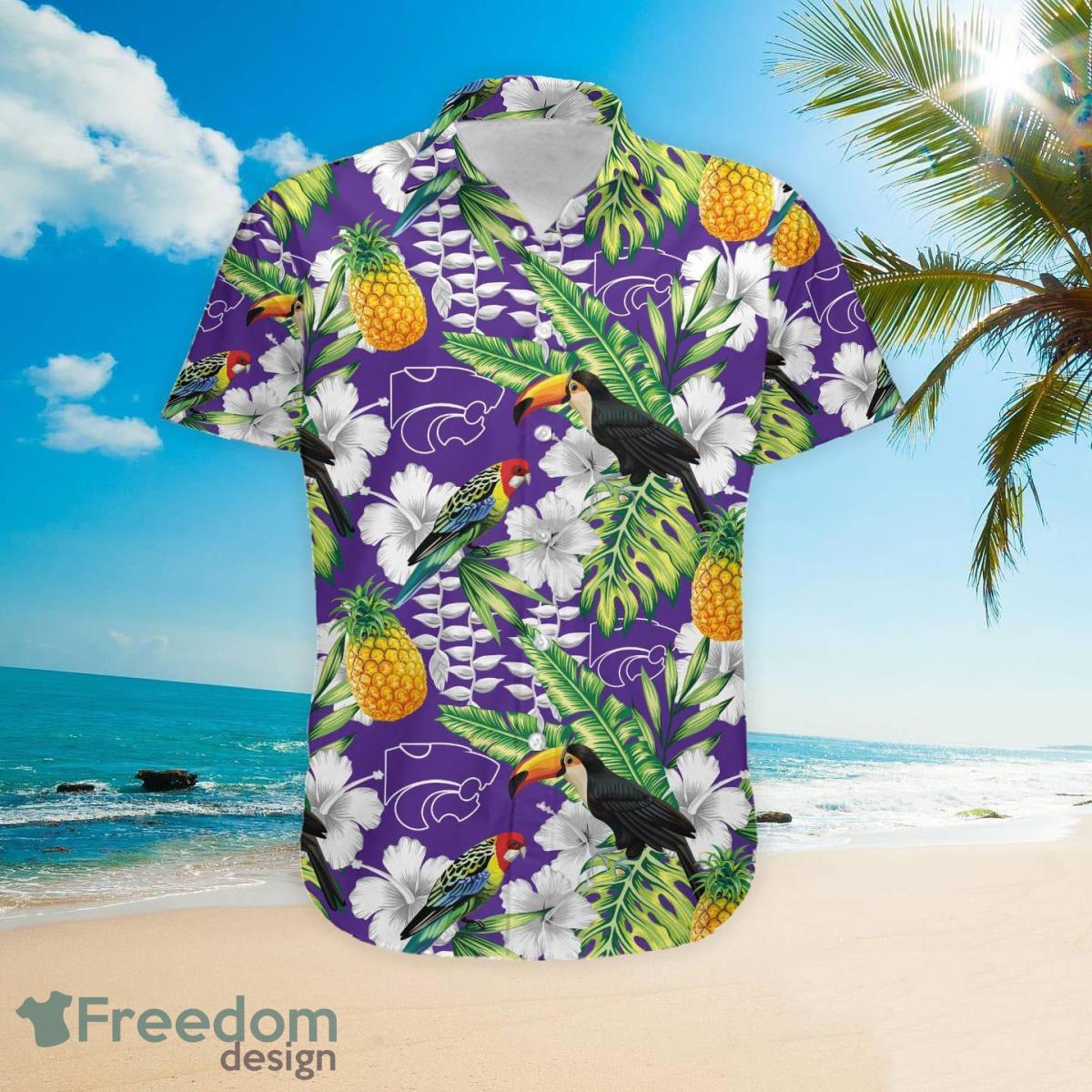 Custom Name Kansas State Wildcats With Tropical Fruit Summer 3D Hawaiian Shirt