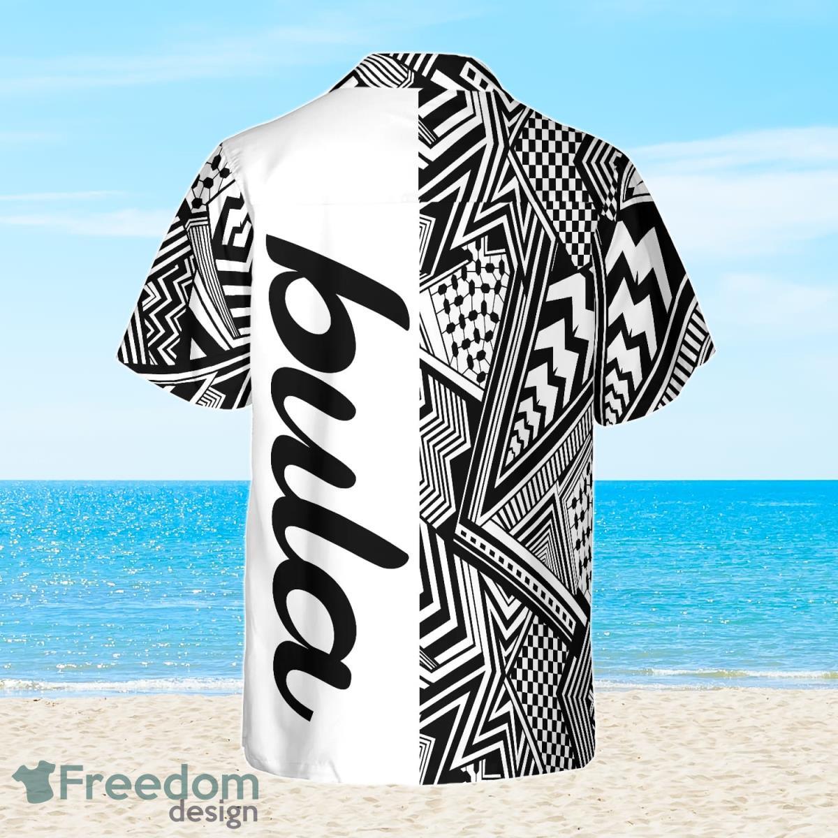 Customized-Black-And-White-Modern-Pattern-Bula-Hawaiian-Shirt-Best-Gift-For-Men-And-Women-1