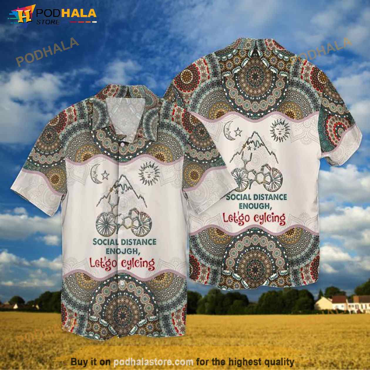 Cycling-Boho-Pattern-Social-Distance-Enough-Lets-Go-Cycling-Hawaiian-Shirt.jpg