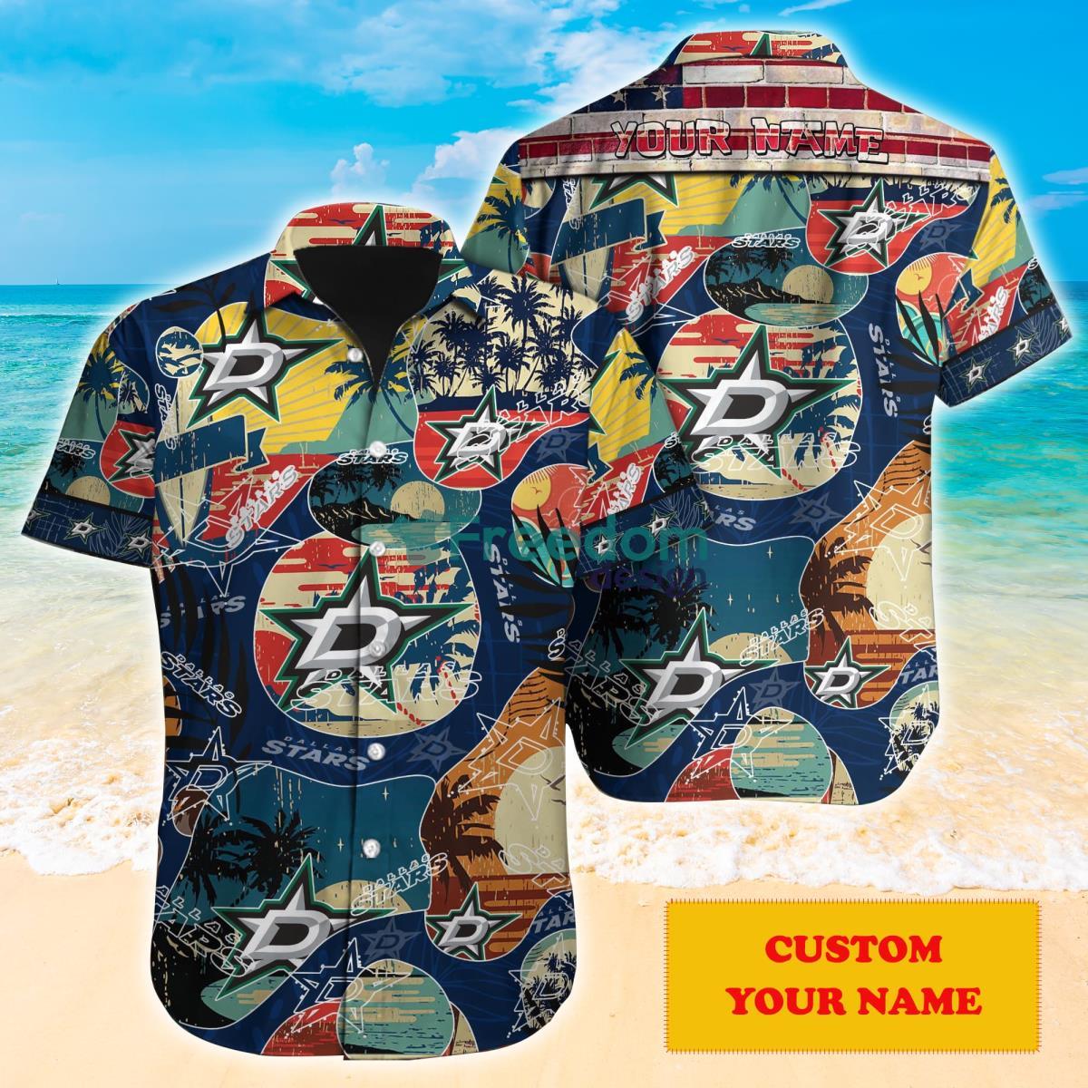Dallas Stars NHL Personalized Hawaiian Shirt Gift For Fans Dallas Stars NHL Personalized Hawaiian Shirt Gift For Fans