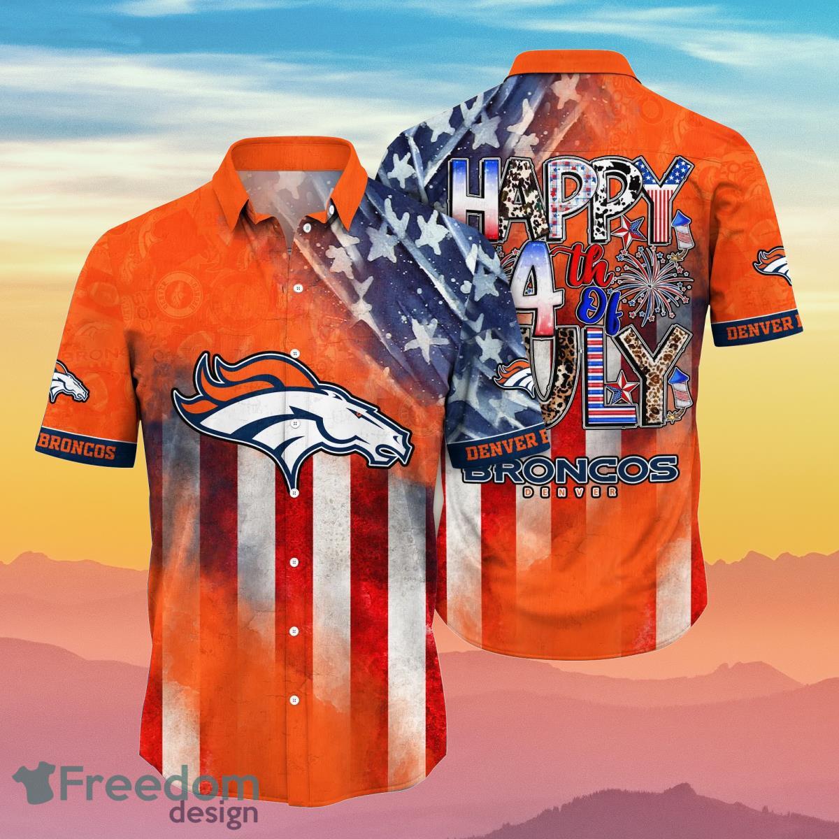 Denver Broncos NFL Hawaiian Shirt Independence Day Summer Football Gift For True Fans Denver Broncos NFL Hawaiian Shirt Independence Day Summer Football Gift For True Fans
