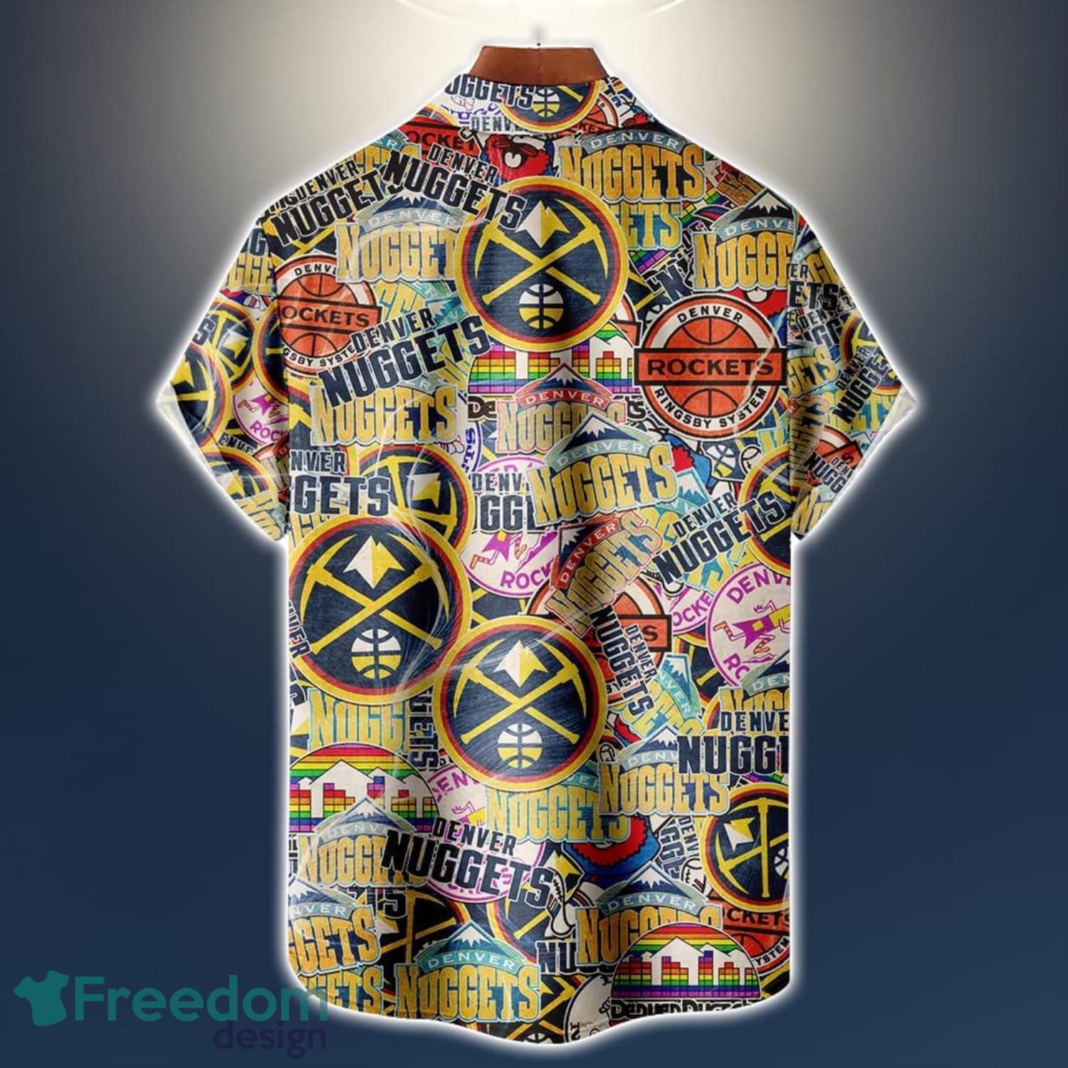 Denver Nuggets Logo All Printed 3D Hawaiian Shirt For Fans NBA Hawaiian Shirt