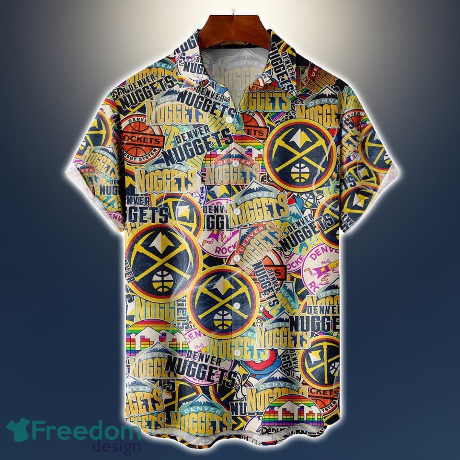 Denver Nuggets Logo All Printed 3D Hawaiian Shirt For Fans NBA Hawaiian Shirt Denver Nuggets Logo All Printed 3D Hawaiian Shirt For Fans NBA Hawaiian Shirt