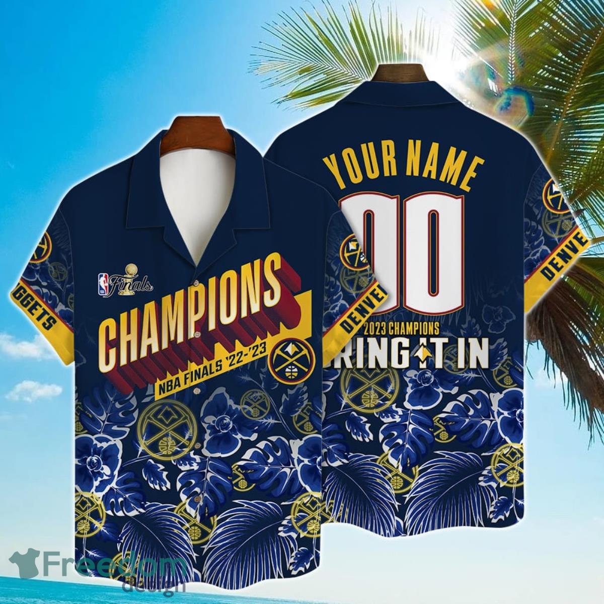 Denver Nuggets NBA Champions 3D Hawaiian Shirt Custom Name And Number Denver Nuggets NBA Champions 3D Hawaiian Shirt Custom Name And Number