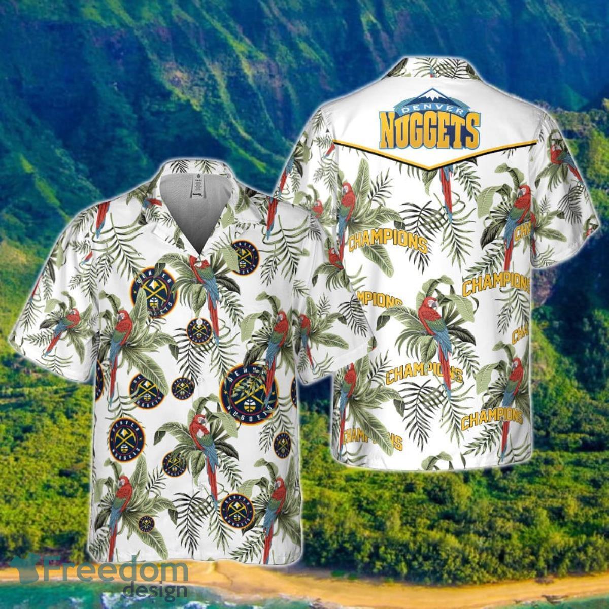 Denver Nuggets Tropical And Basketball Champions Pattern Print Hawaiian Shirt Denver Nuggets Tropical And Basketball Champions Pattern Print Hawaiian Shirt