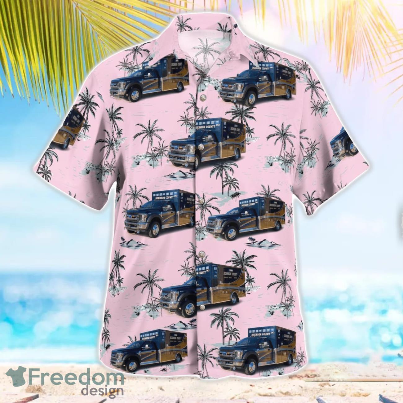 Dickinson County EMS Beach Hawaiian Shirt Gift For Summer Holiday