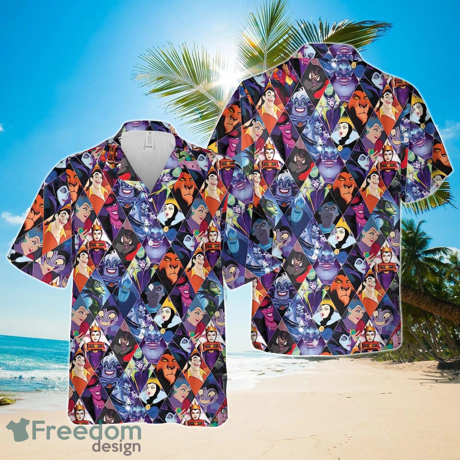 Disney Villain Summer Hawaiian Shirt Ursula Maleficent Evil Queen Cruella Summer Beach Shirts Disney Villain Summer Hawaiian Shirt Ursula Maleficent Evil Queen Cruella Summer Beach Shirts