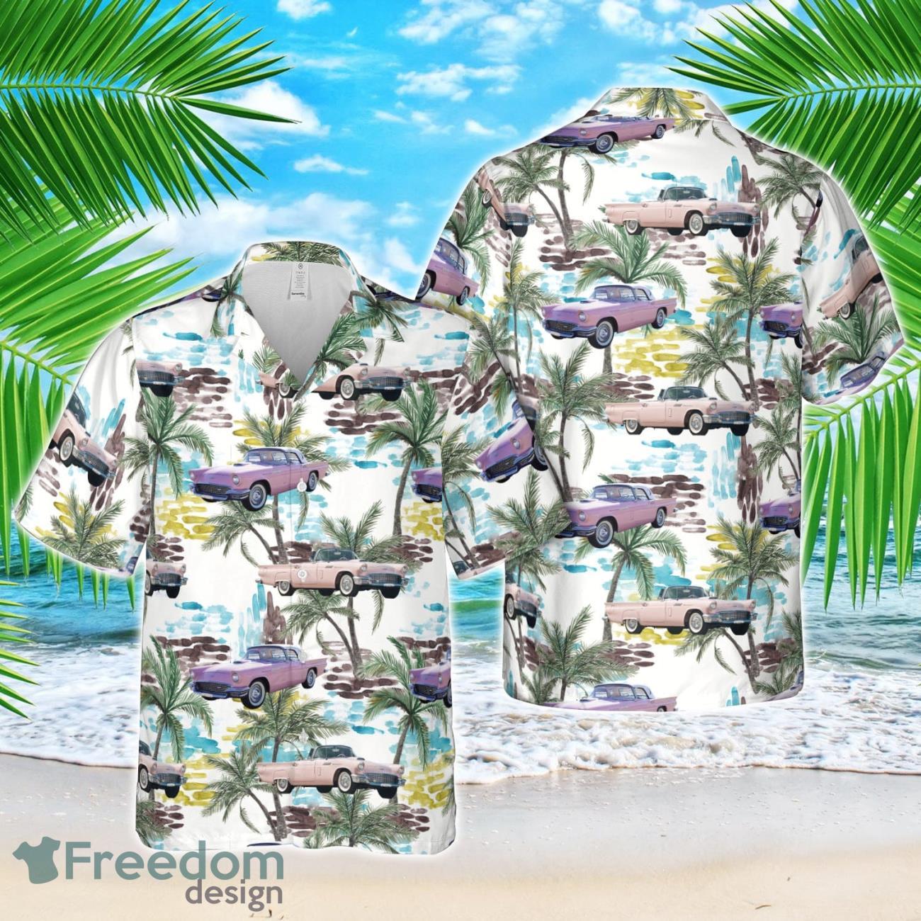 Dusk Rose 1957 Ford Thunderbird Hawaiian Shirt Summer Beach Shirt Dusk Rose 1957 Ford Thunderbird Hawaiian Shirt Summer Beach Shirt