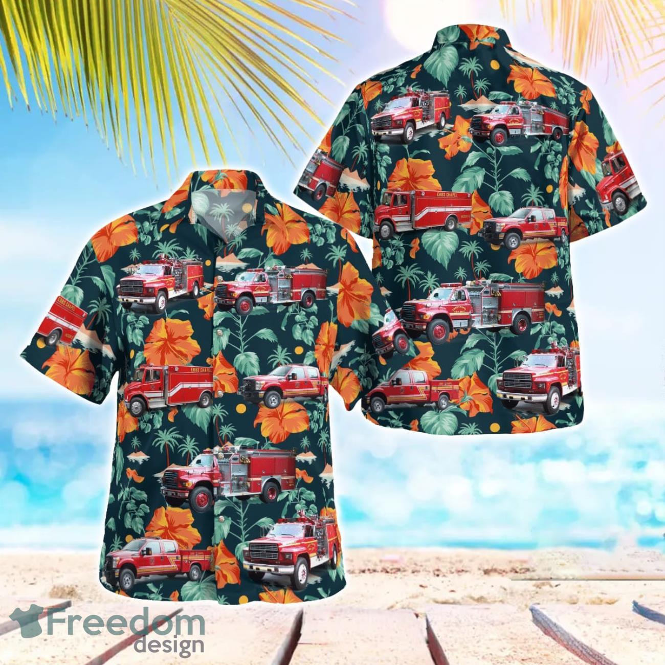 Ebbs Chapel Fire Department 3D Summer Aloha Hawaiian Shirt Ebbs Chapel Fire Department 3D Summer Aloha Hawaiian Shirt
