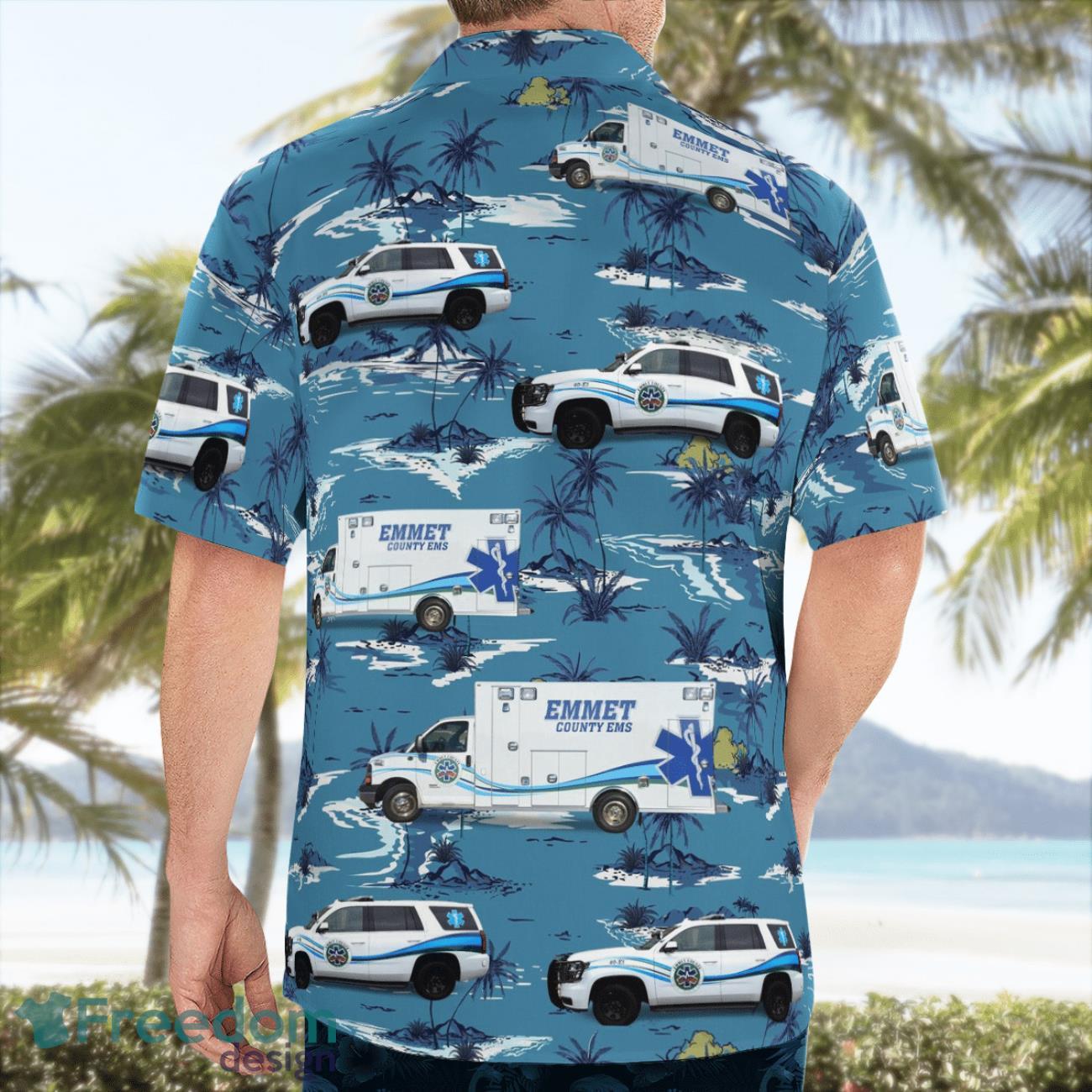 Emmet County Michigan Emergency Medical Services EMS 3D Hawaiian Shirt