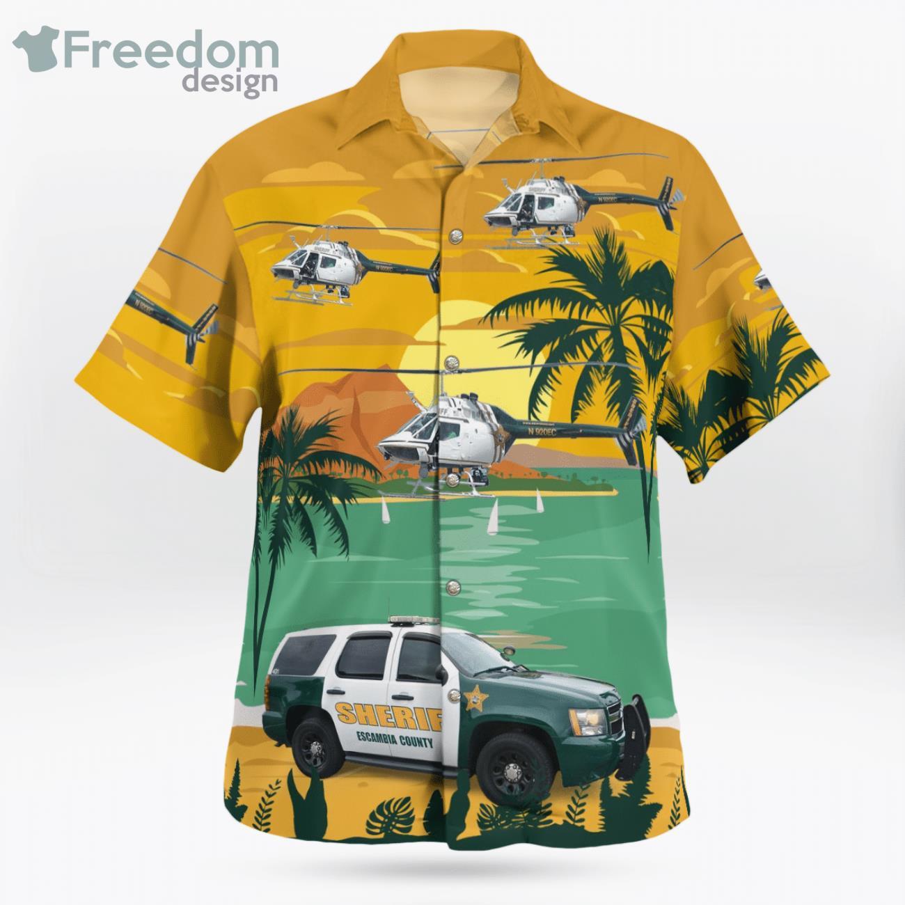 Escambia County Sheriff Chevrolet Tahoe Ppv & Bell Oh-58C Kiowa Hawaiian Shirt