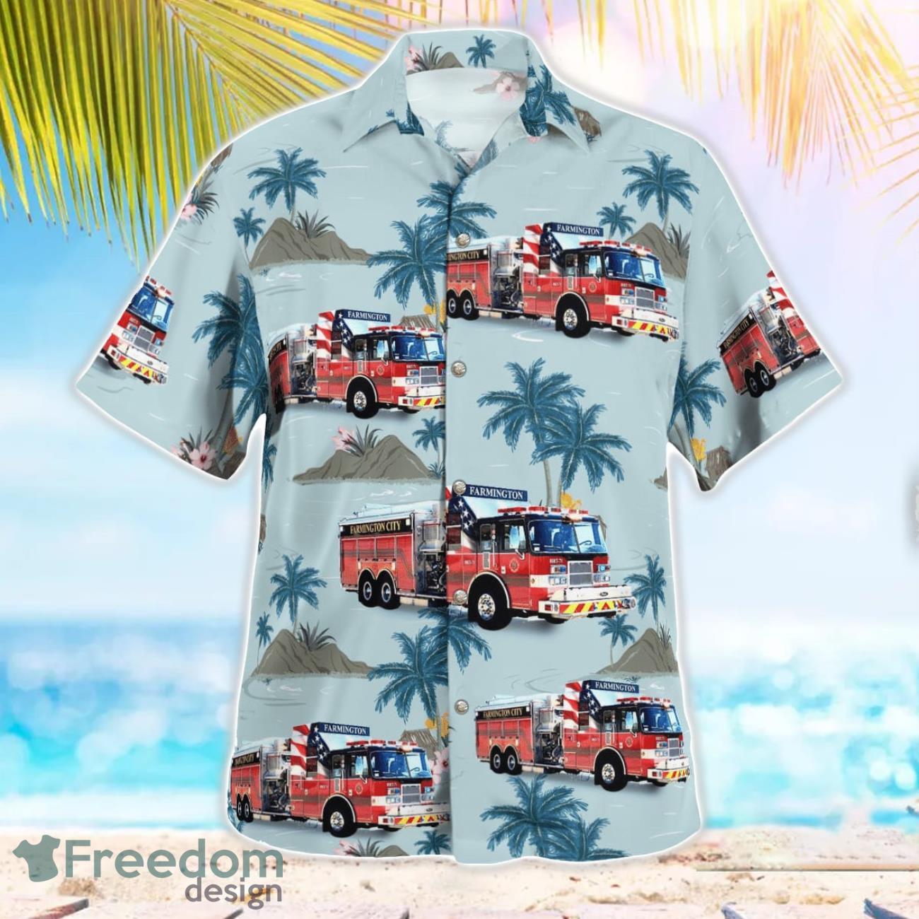 Farmington Fire Department 3D Summer Aloha Hawaiian Shirt