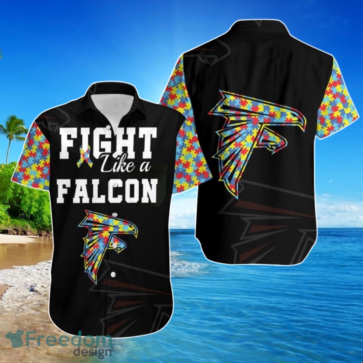 Fight Like A Atlanta Falcons Autism Support Hawaiian Shirt For Men Women Fight Like A Atlanta Falcons Autism Support Hawaiian Shirt For Men Women