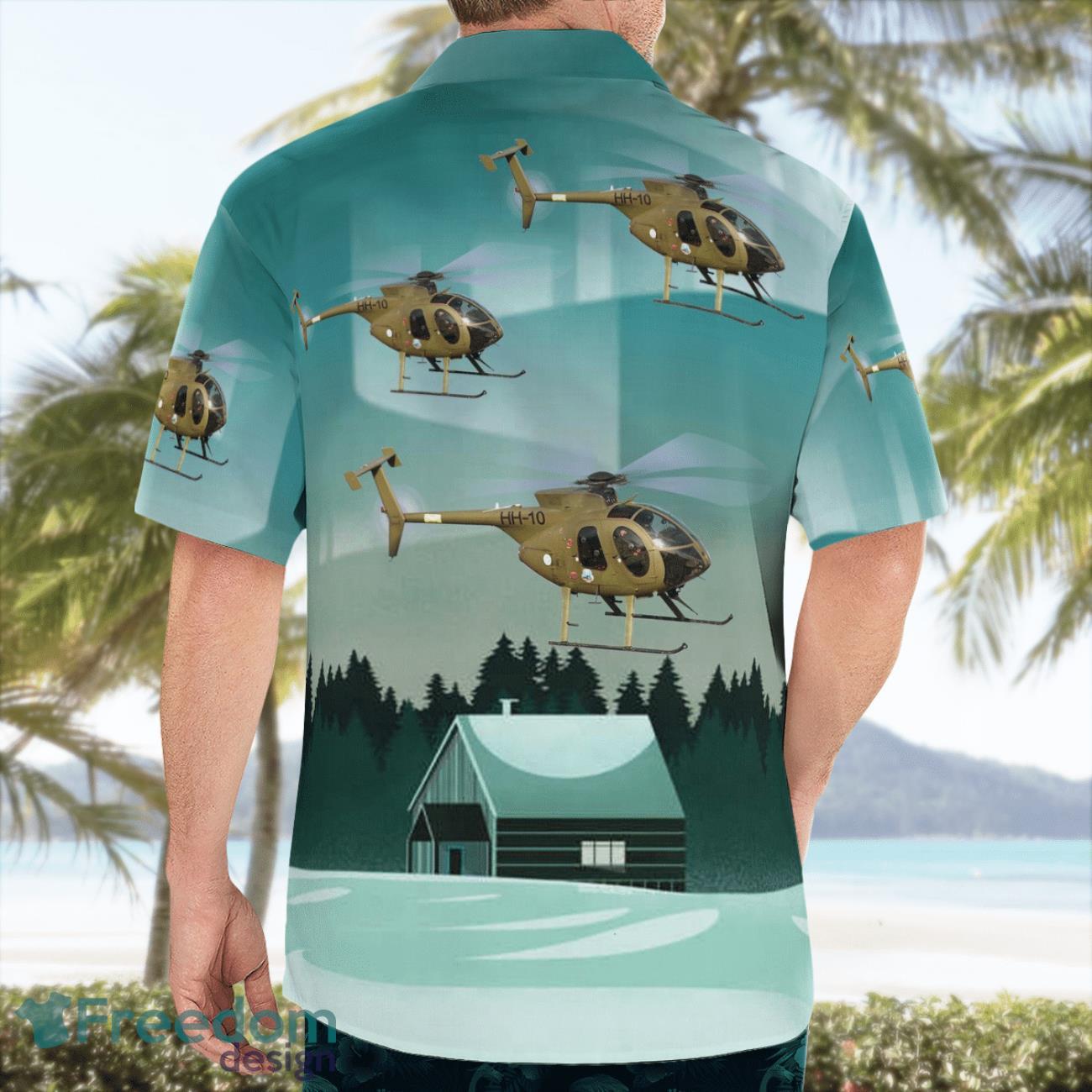 Finnish Army MD Helicopters MD500E 3D Hawaiian Shirt