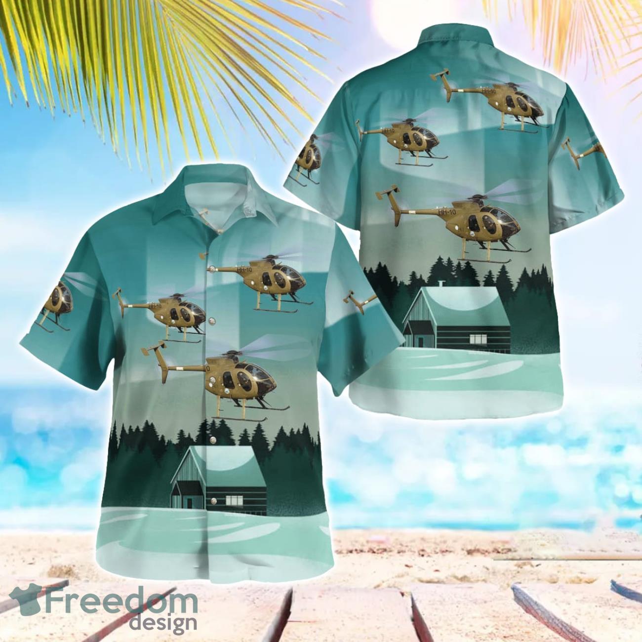 Finnish Army MD Helicopters MD500E 3D Hawaiian Shirt Finnish Army MD Helicopters MD500E 3D Hawaiian Shirt