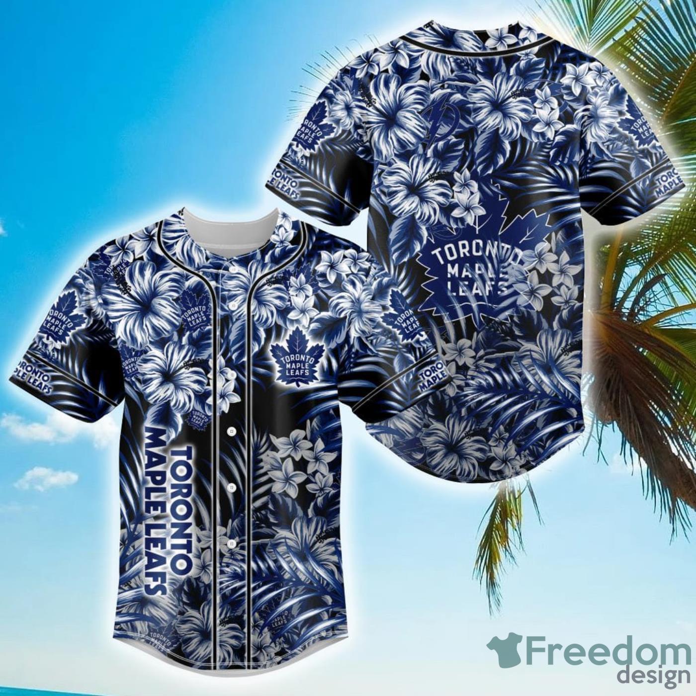Floral NHL Toronto Maple Leafs Hawaiian Design Baseball Jersey For Men And Women Floral NHL Toronto Maple Leafs Hawaiian Design Baseball Jersey For Men And Women