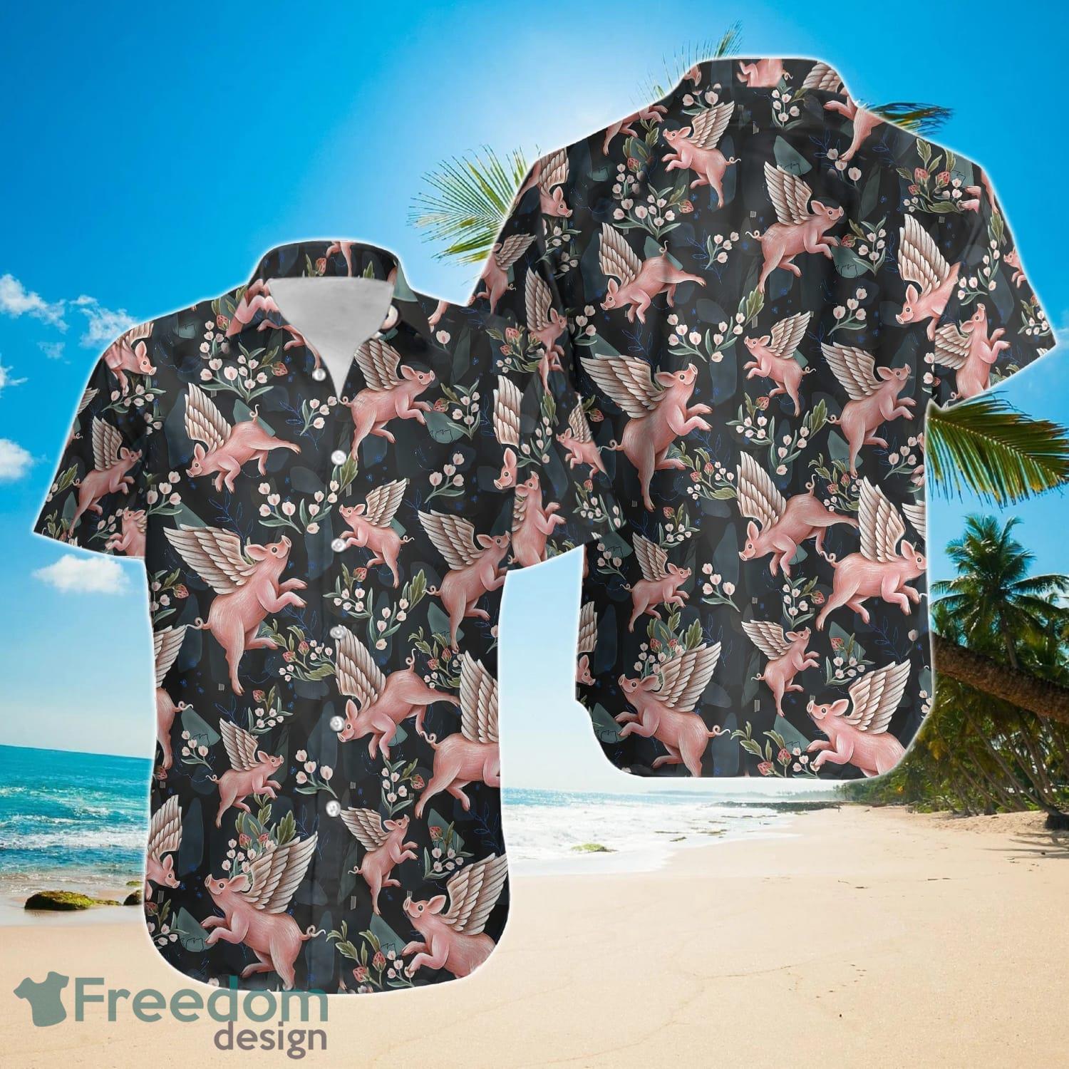 Flying Pig Pattern Hawaiian Shirt For Men And Women Flying Pig Pattern Hawaiian Shirt For Men And Women