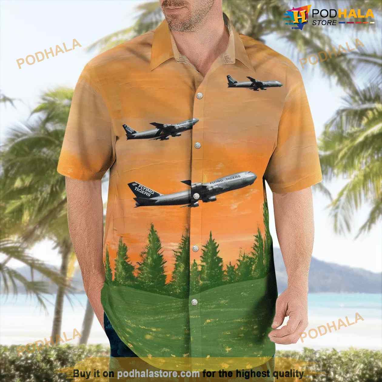 Flying Tiger Line Boeing 747-132(SF) Hawaiian Shirt Man