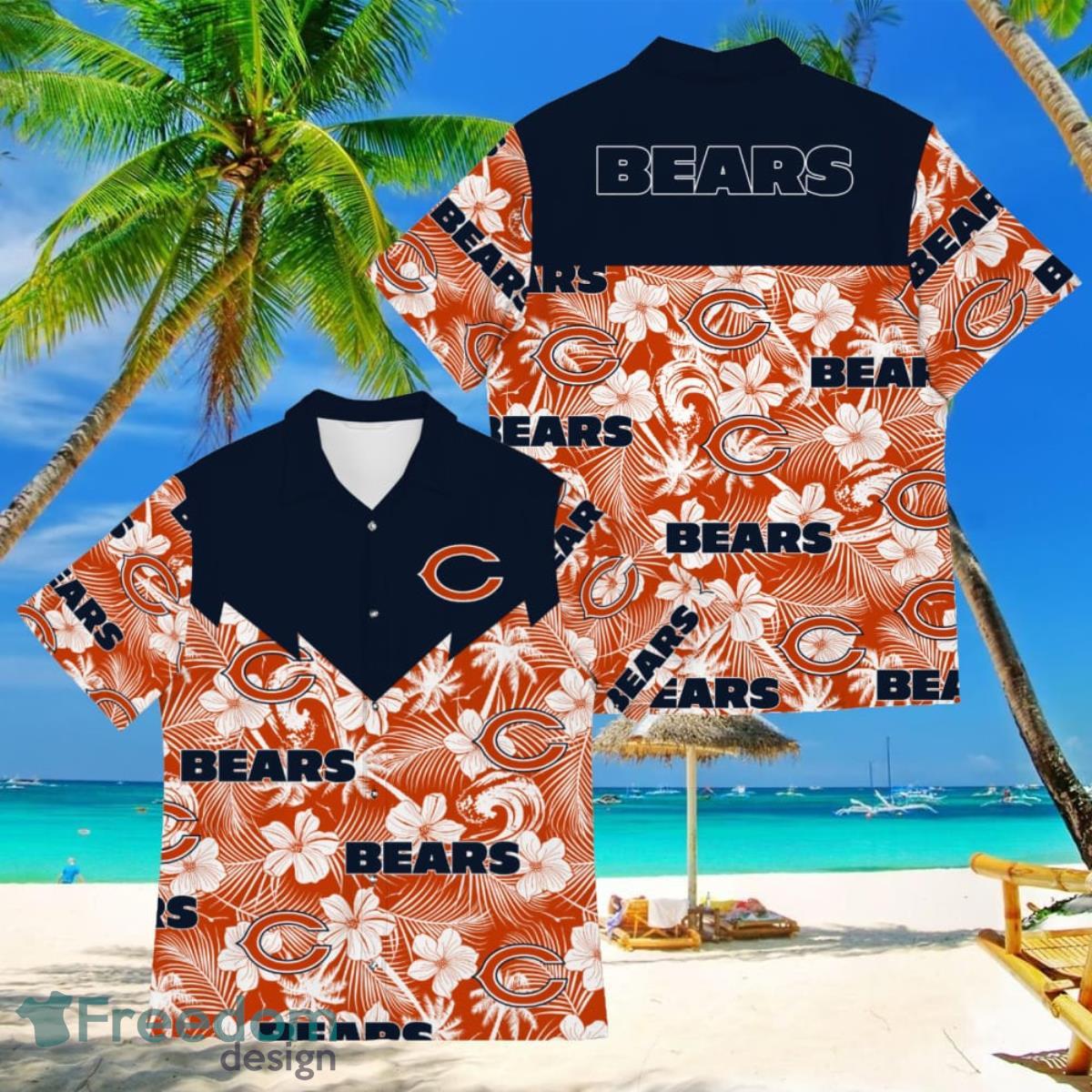 Football American Hawaii Shirt Tropical Beach Tree Chicago Bears Football American Hawaii Shirt Tropical Beach Tree Chicago Bears