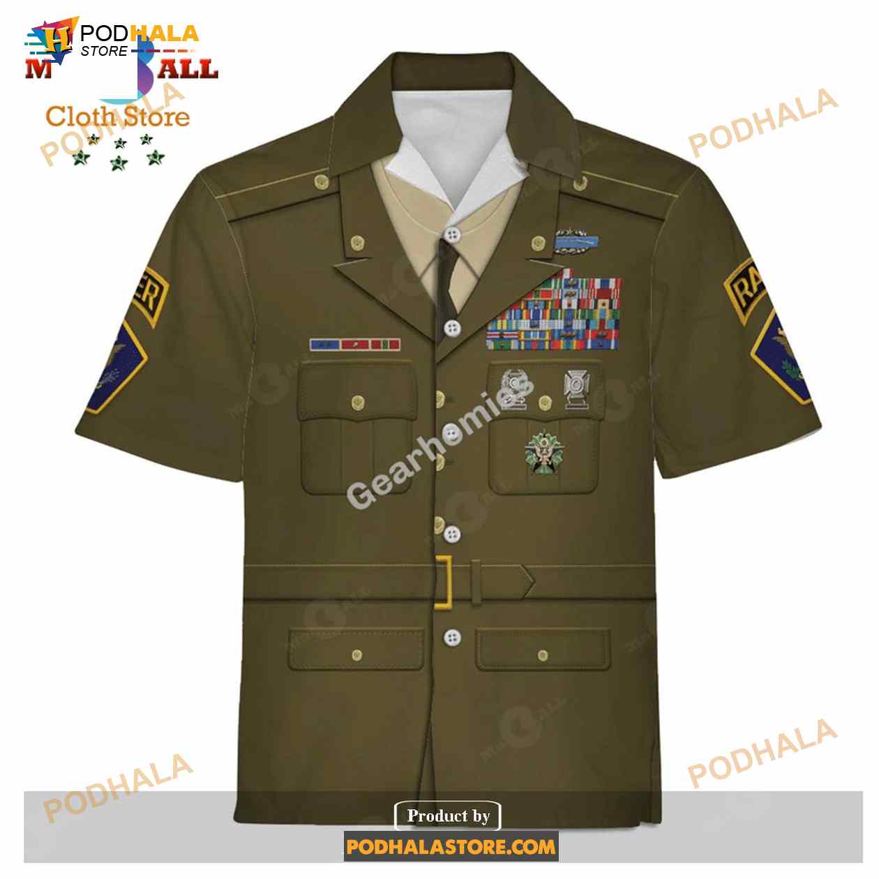 Gearhomies Unisex Hawaiian Shirt US Army Greens Historical 3D Apparel - Coolosm